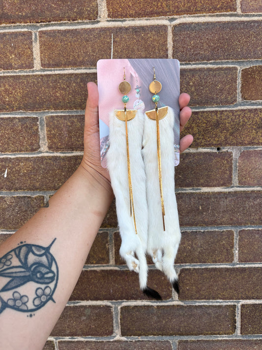 Ermine Earrings adorned with Gold