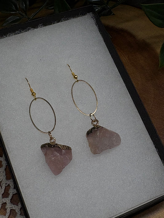 Baby Pink Quartz Earrings