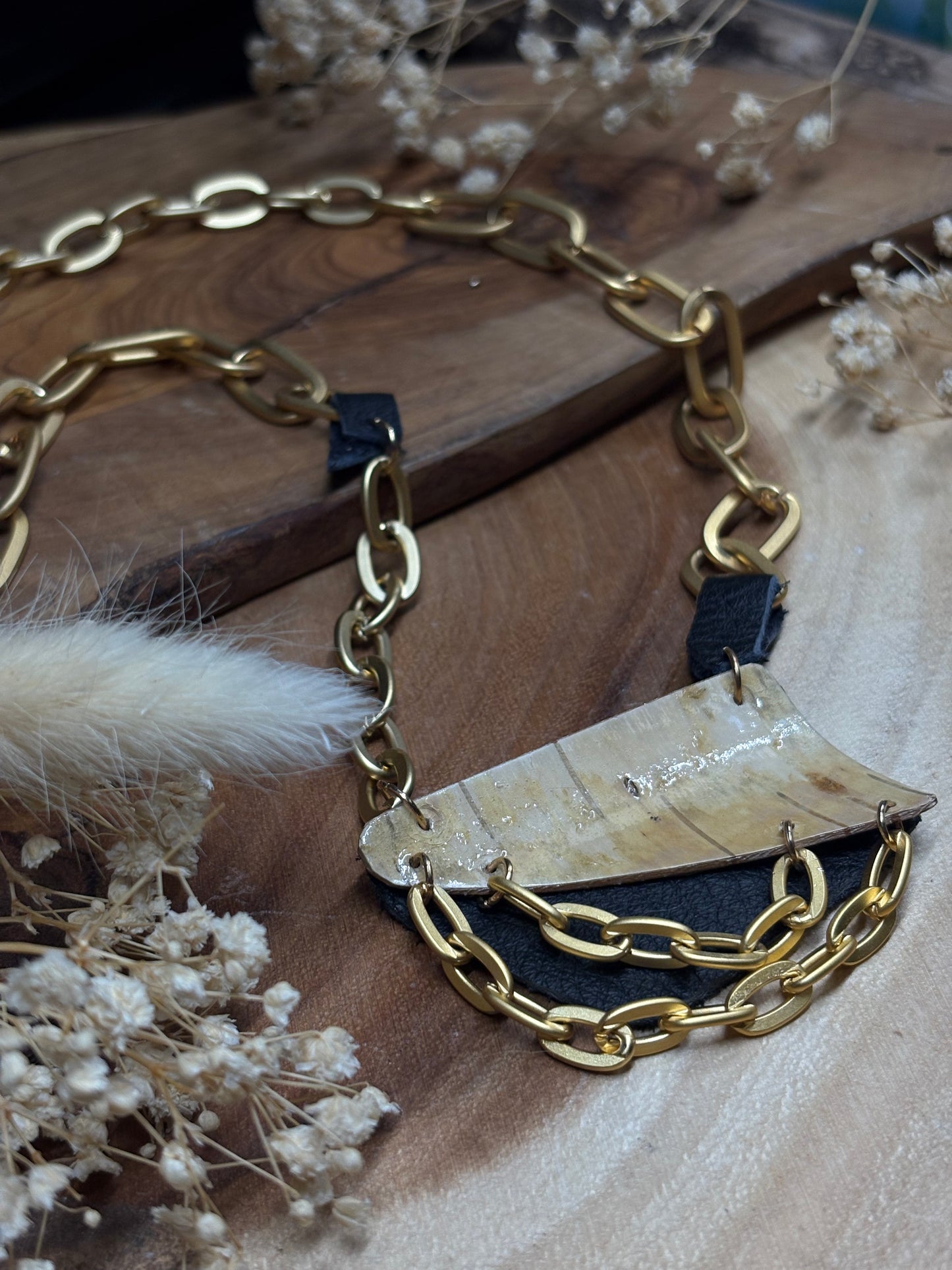 Statement Birchbark Necklace