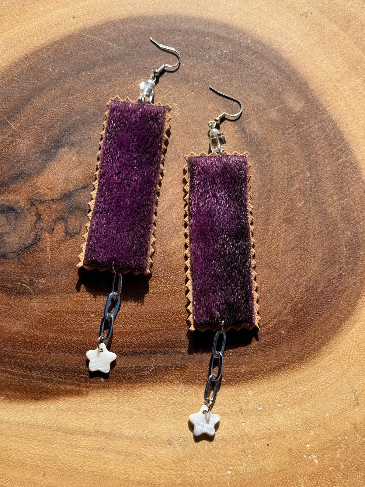Celestial Purple Sealskin Earrings