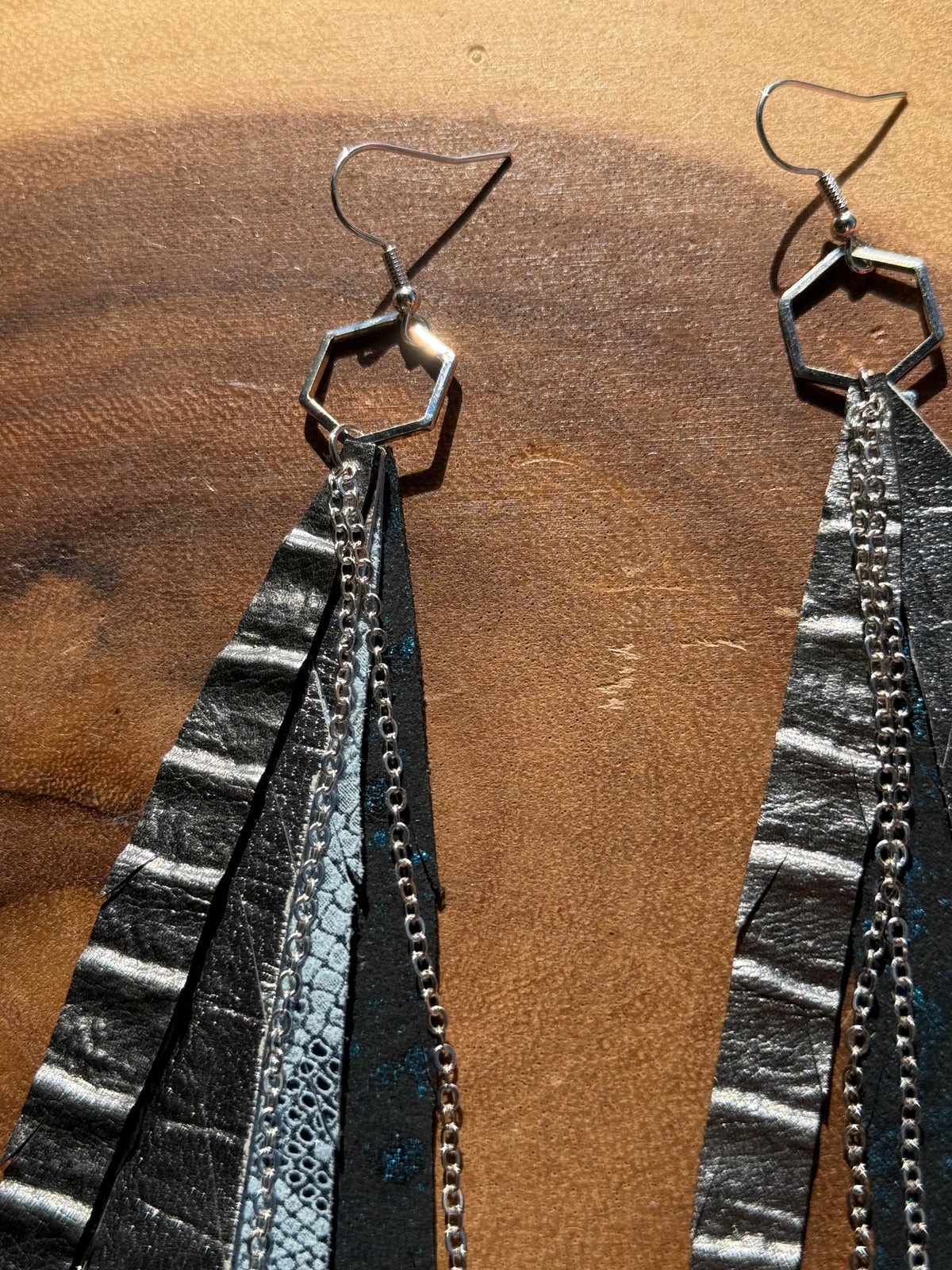 Icy Feather Fringe Earrings
