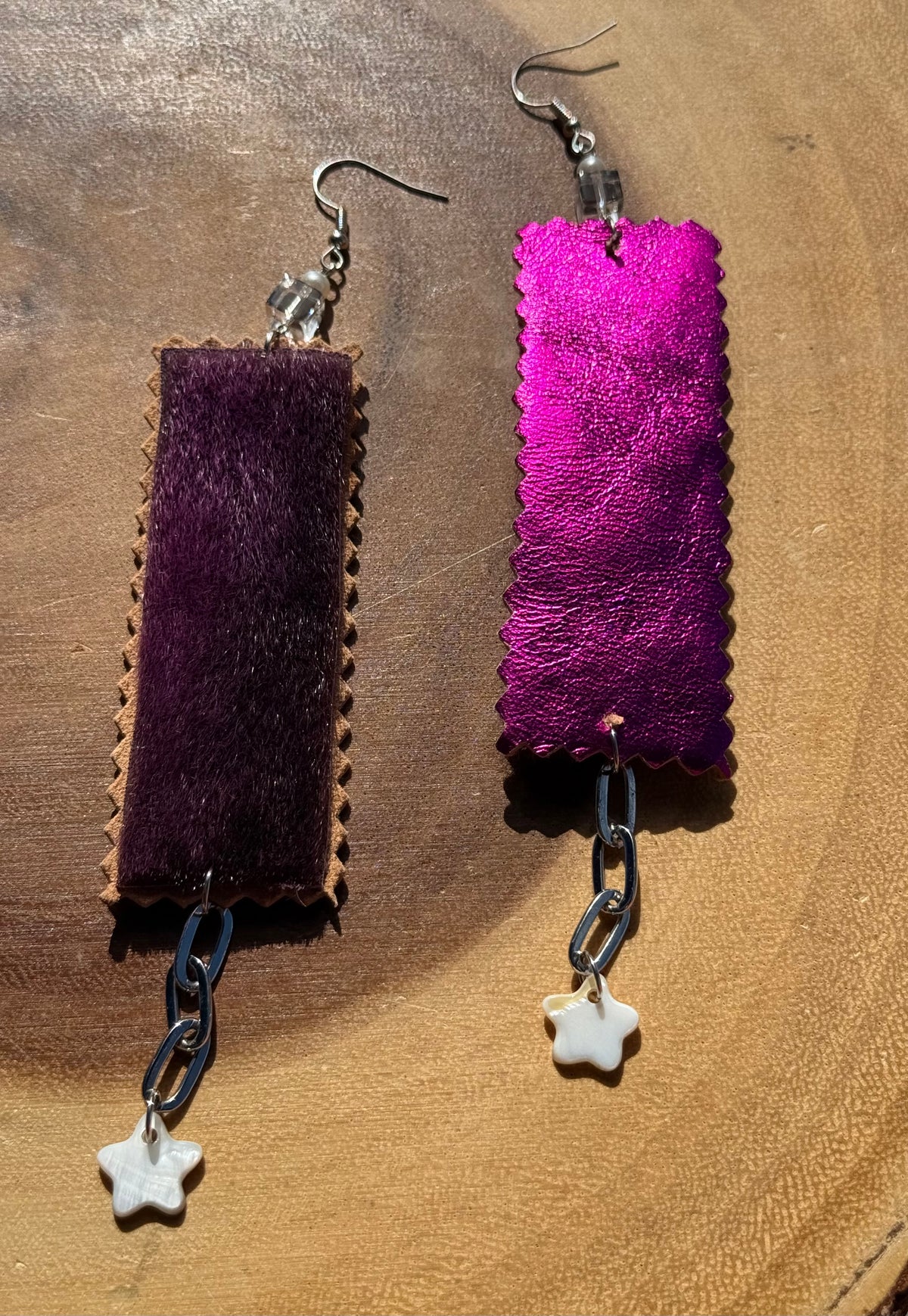 Celestial Purple Sealskin Earrings