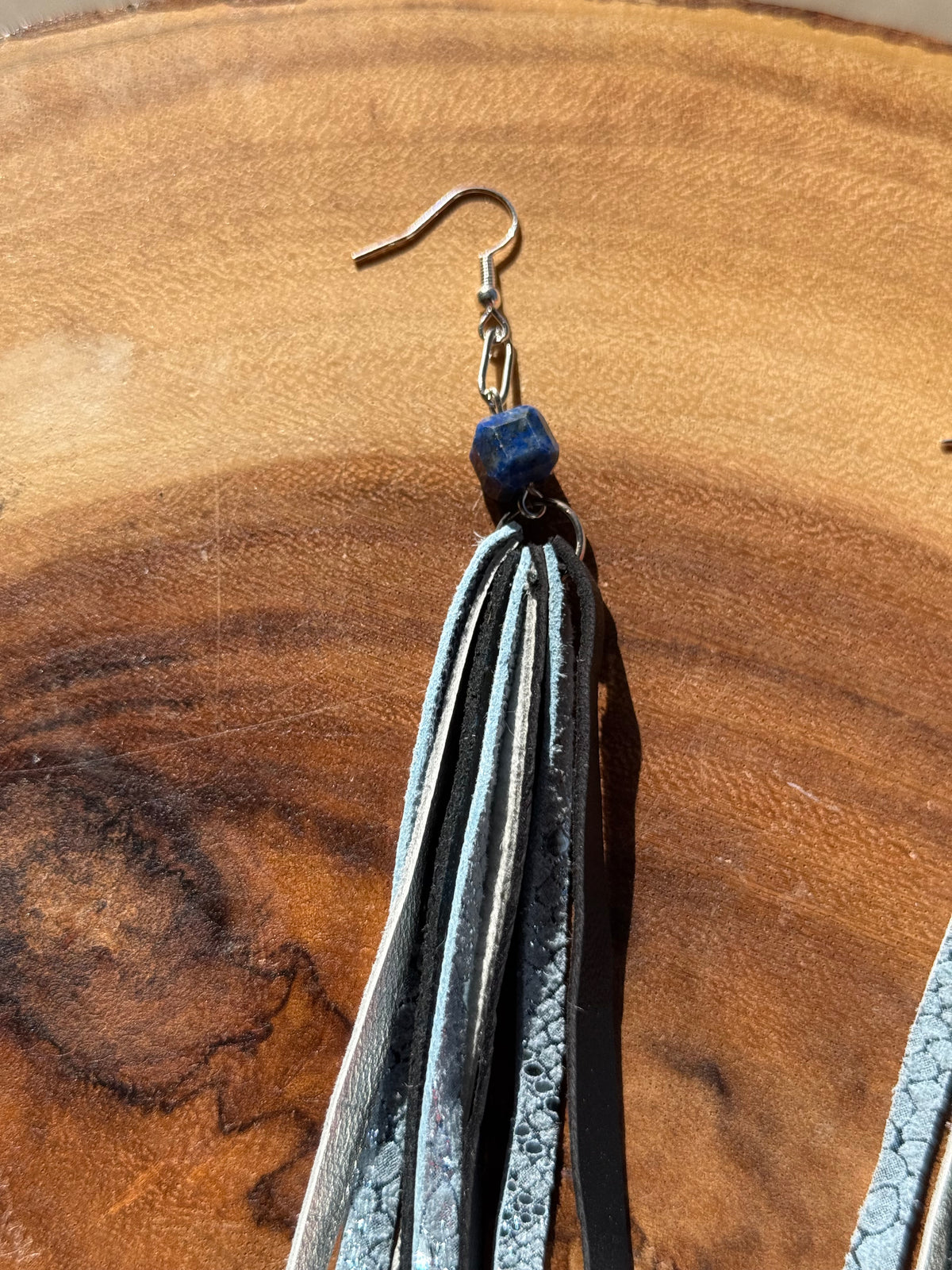 Icy Leather Fringe Earrings