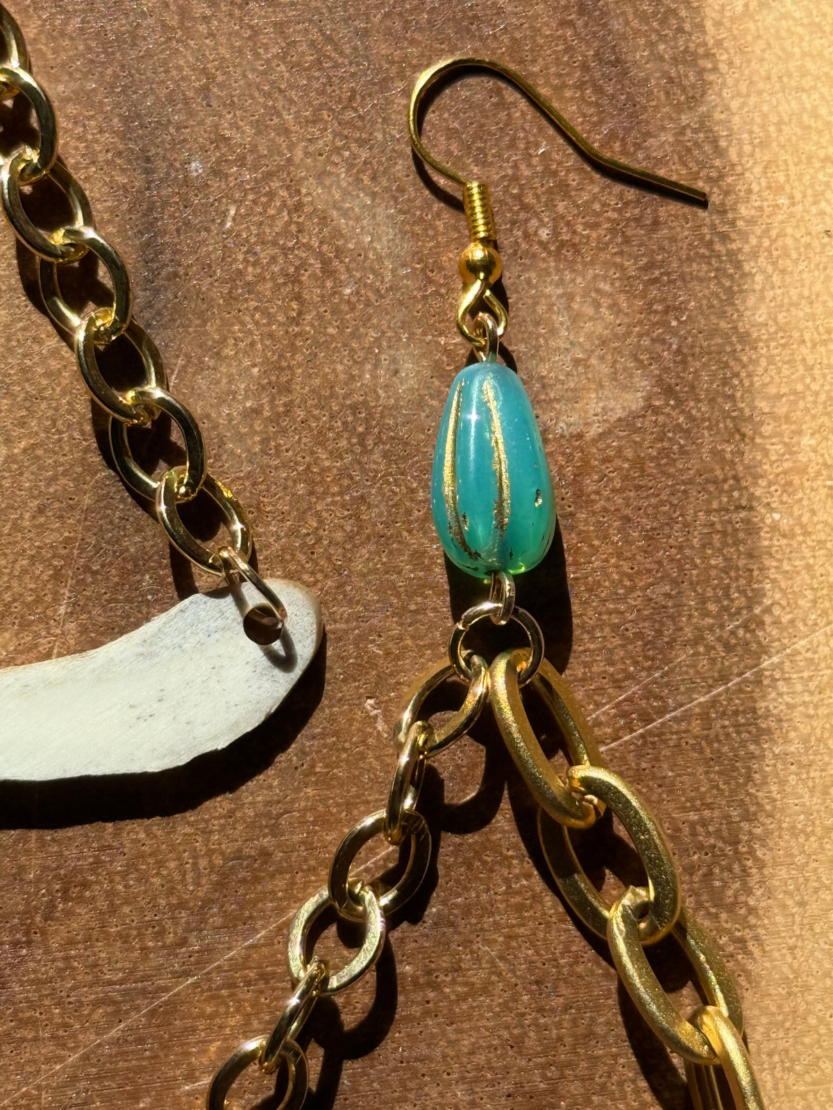 Dual Chain Moose Antler Drop Earrings