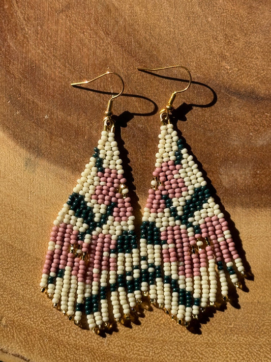 Warm Floral Fringe Earrings by Leah Joan