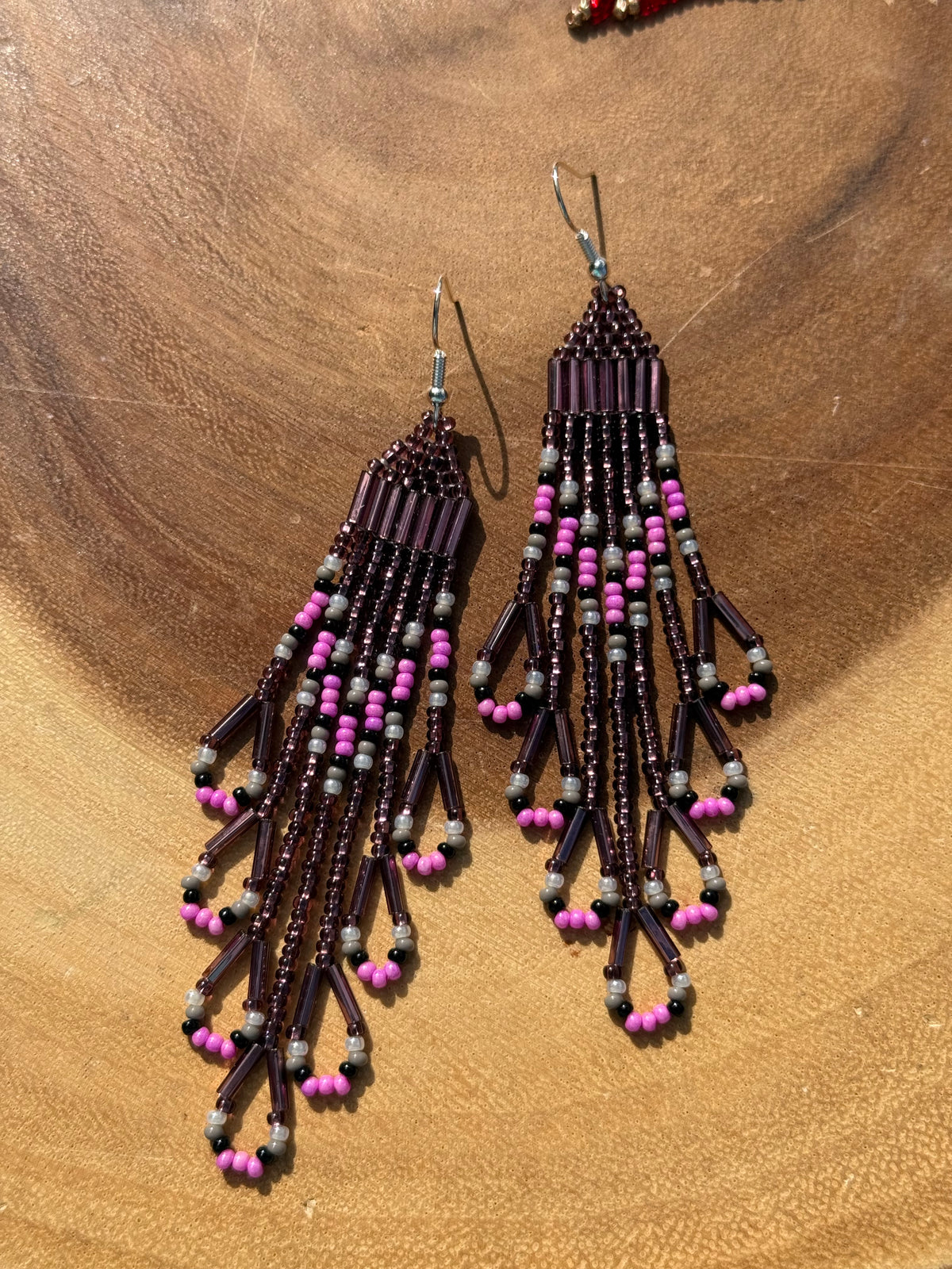 Dusk Moon Fringe Earrings by Blending Beadz