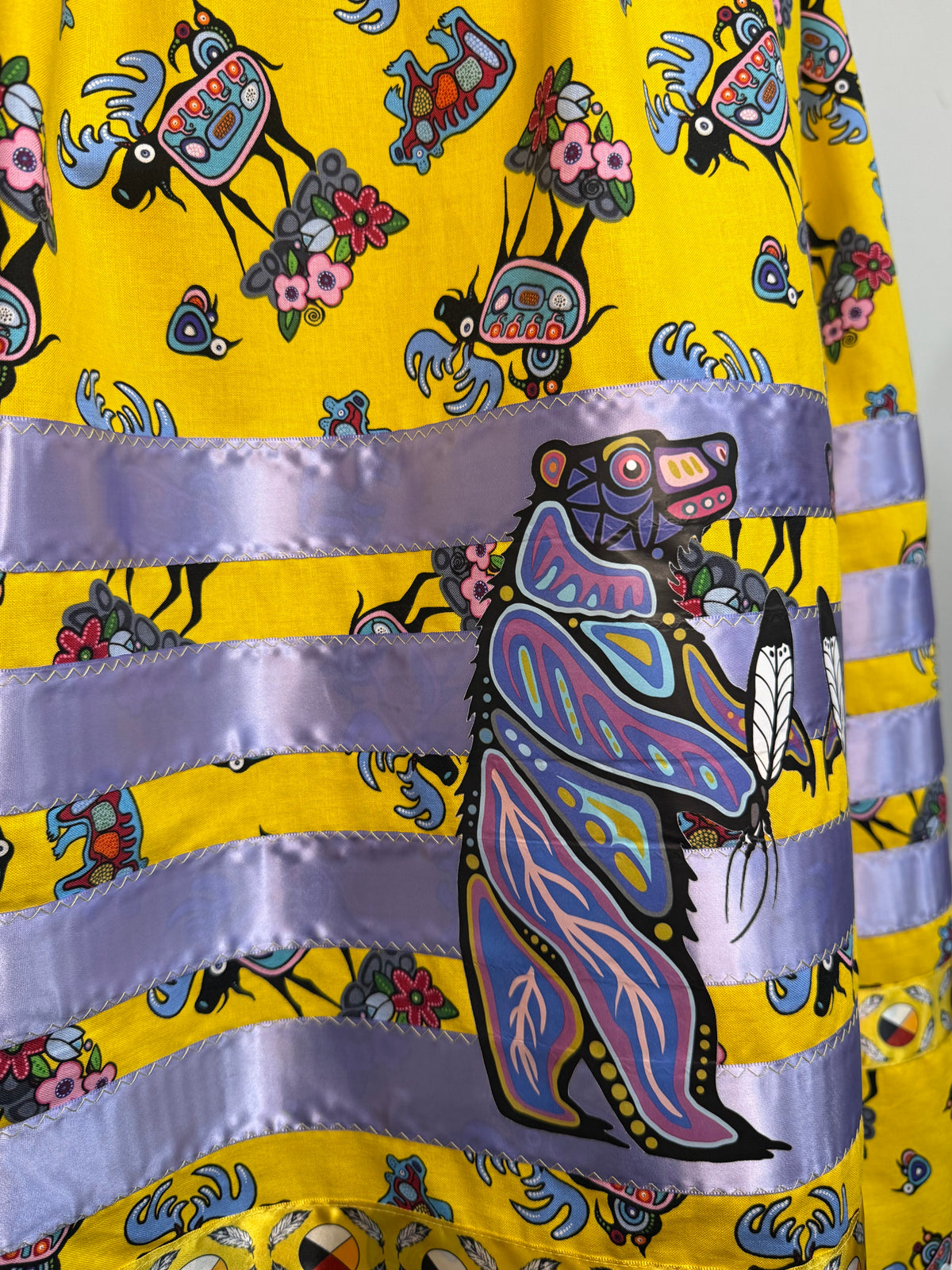 Yellow Creature  - Ribbon Skirt by Tina Houle