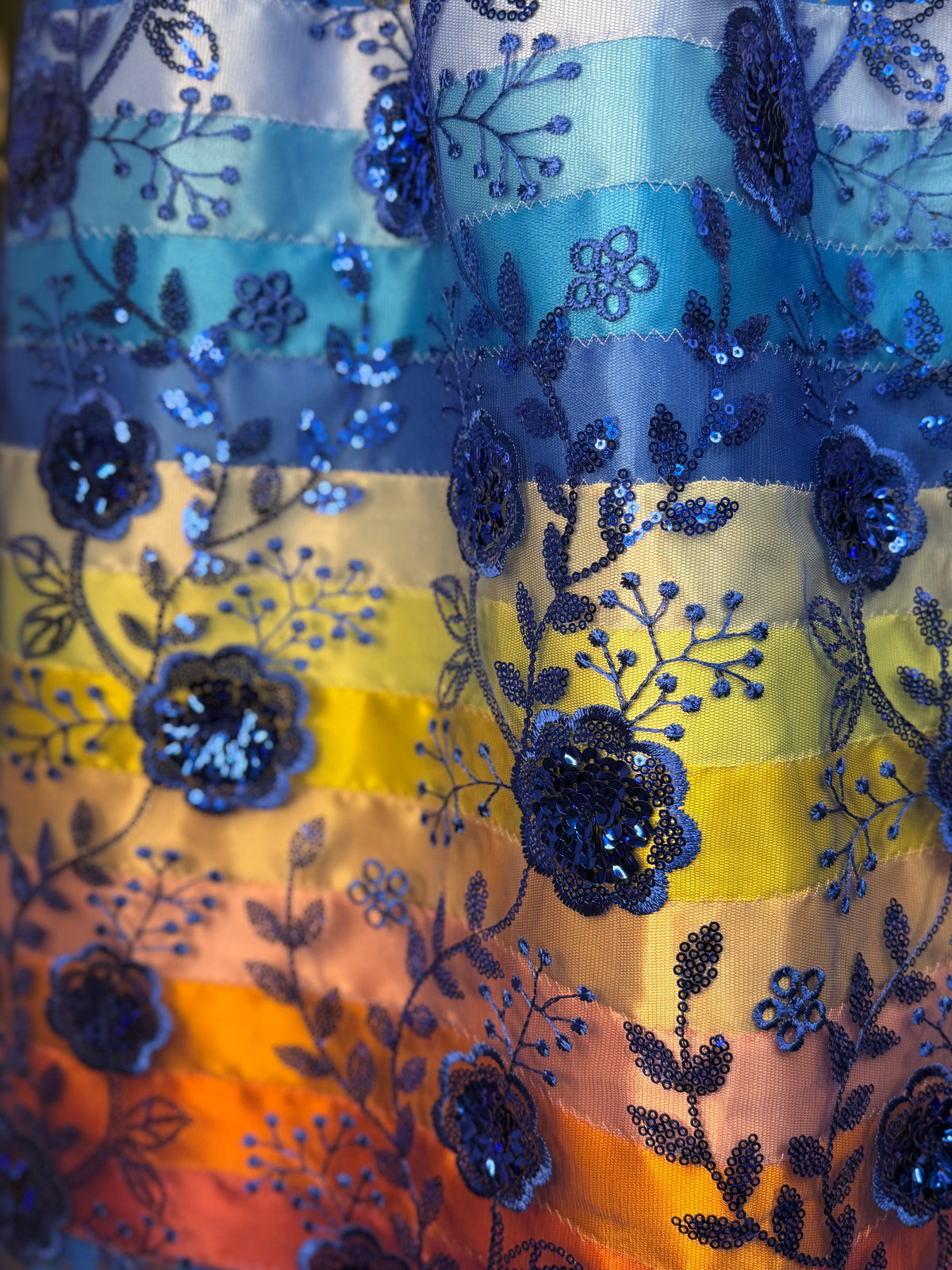 Blue Dragonfly Birchbark - Ribbon Skirts by Tina Houle