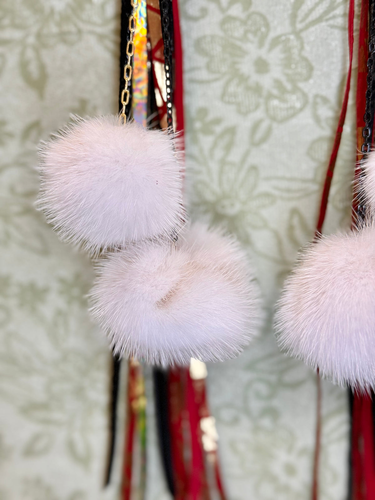Deadly Hand Painted Winter Berries Parfleche Earrings