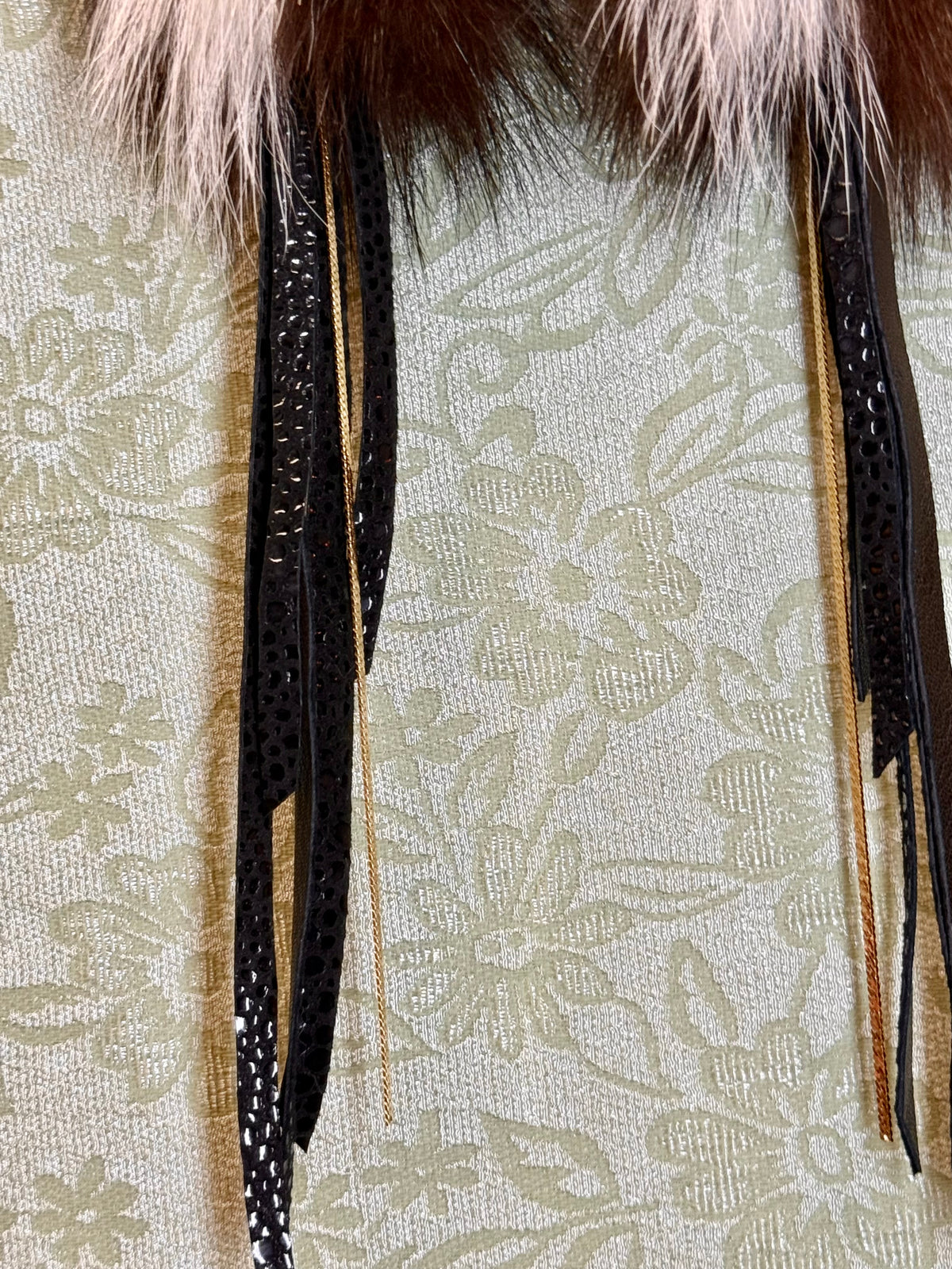 Black Leather Fringe Skunk Medicine Earrings