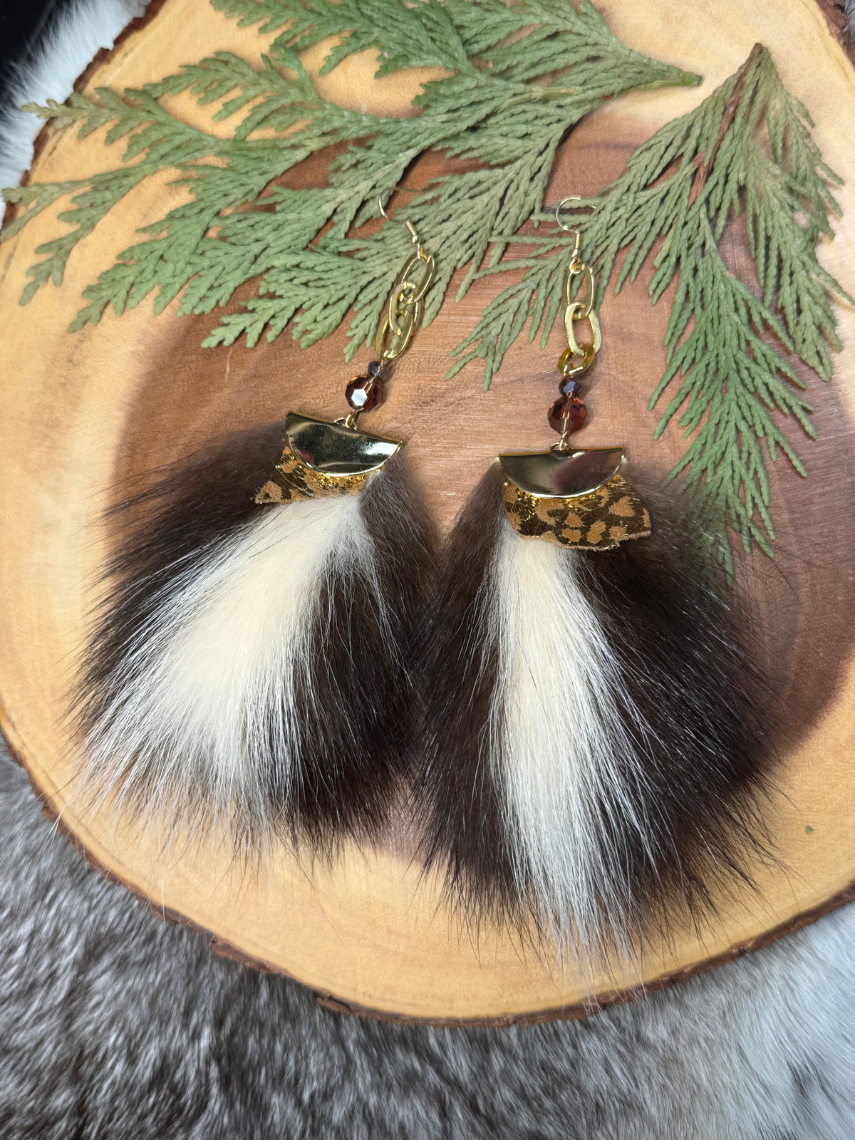 Skunk Medicine Gold Plated Chunky Chain Drop Earrings