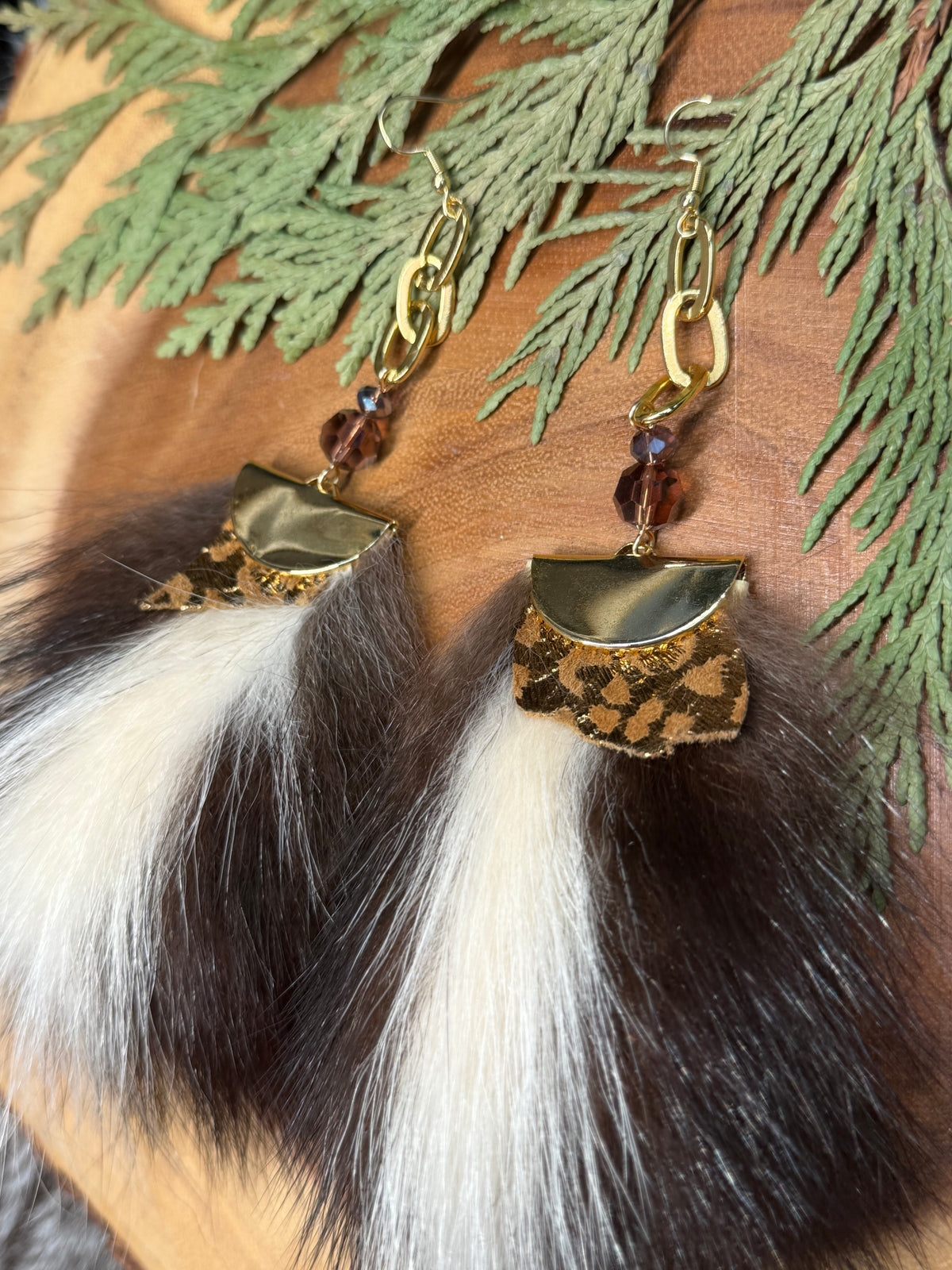 Skunk Medicine Gold Plated Chunky Chain Drop Earrings