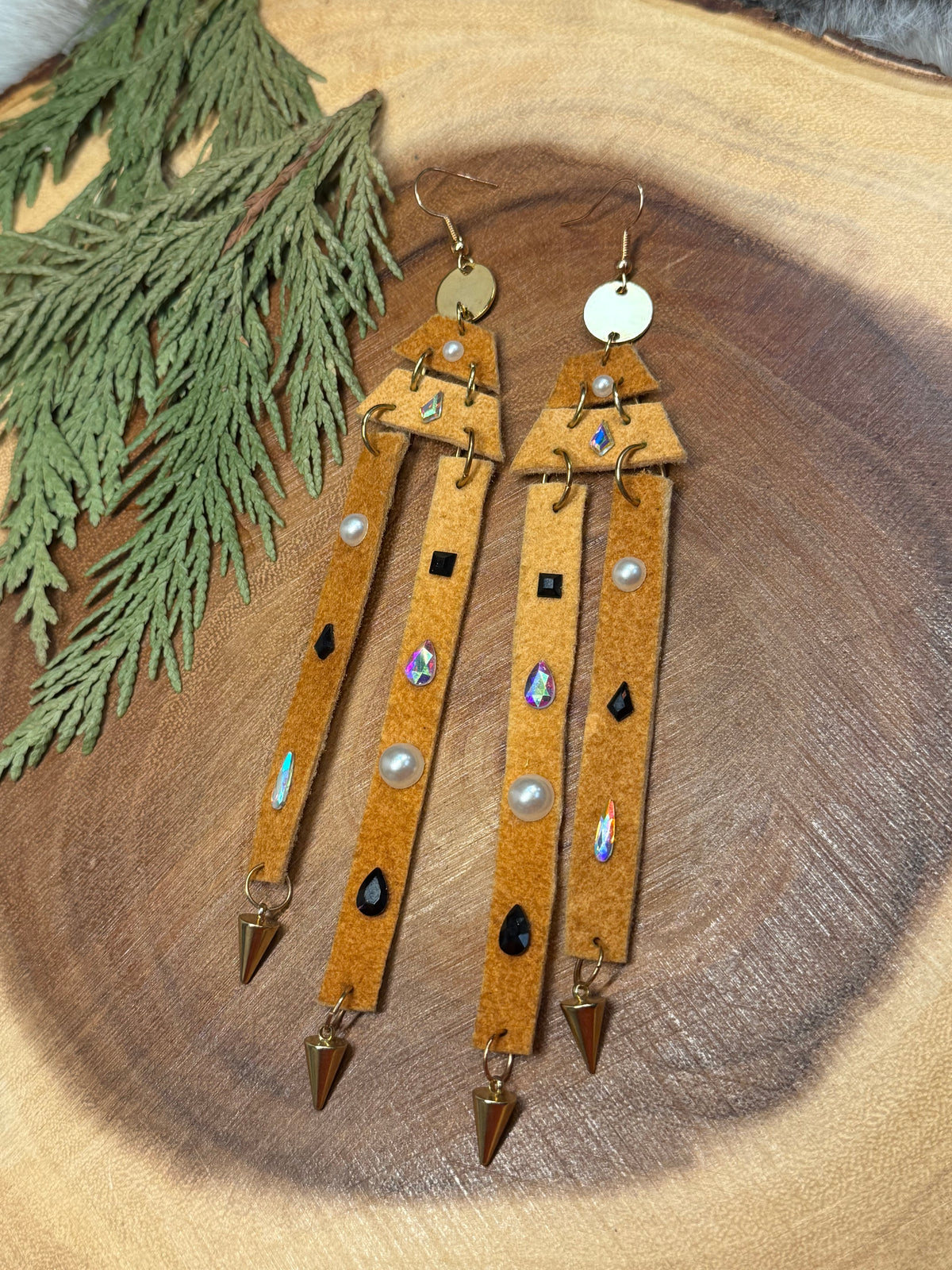 Home Tanned Moose Hide Earrings