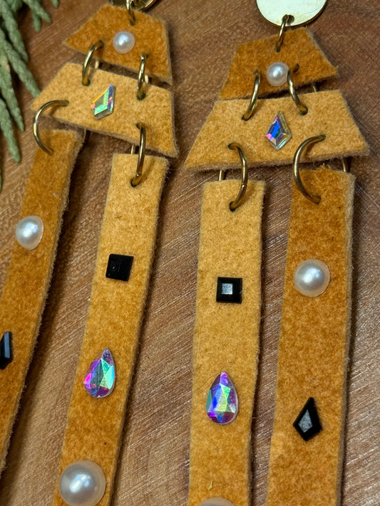 Home Tanned Moose Hide Earrings