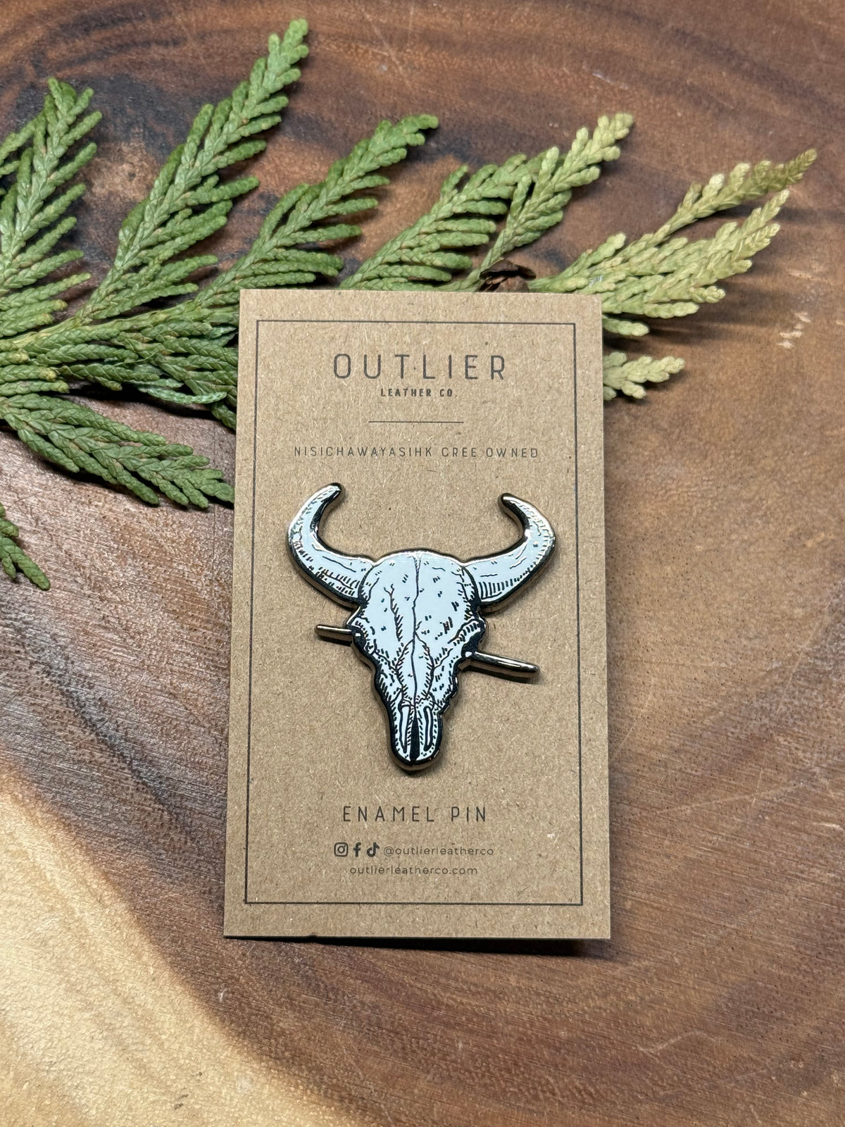 Bison Needle Hard Enamel Pin by Outlier Leather Co.