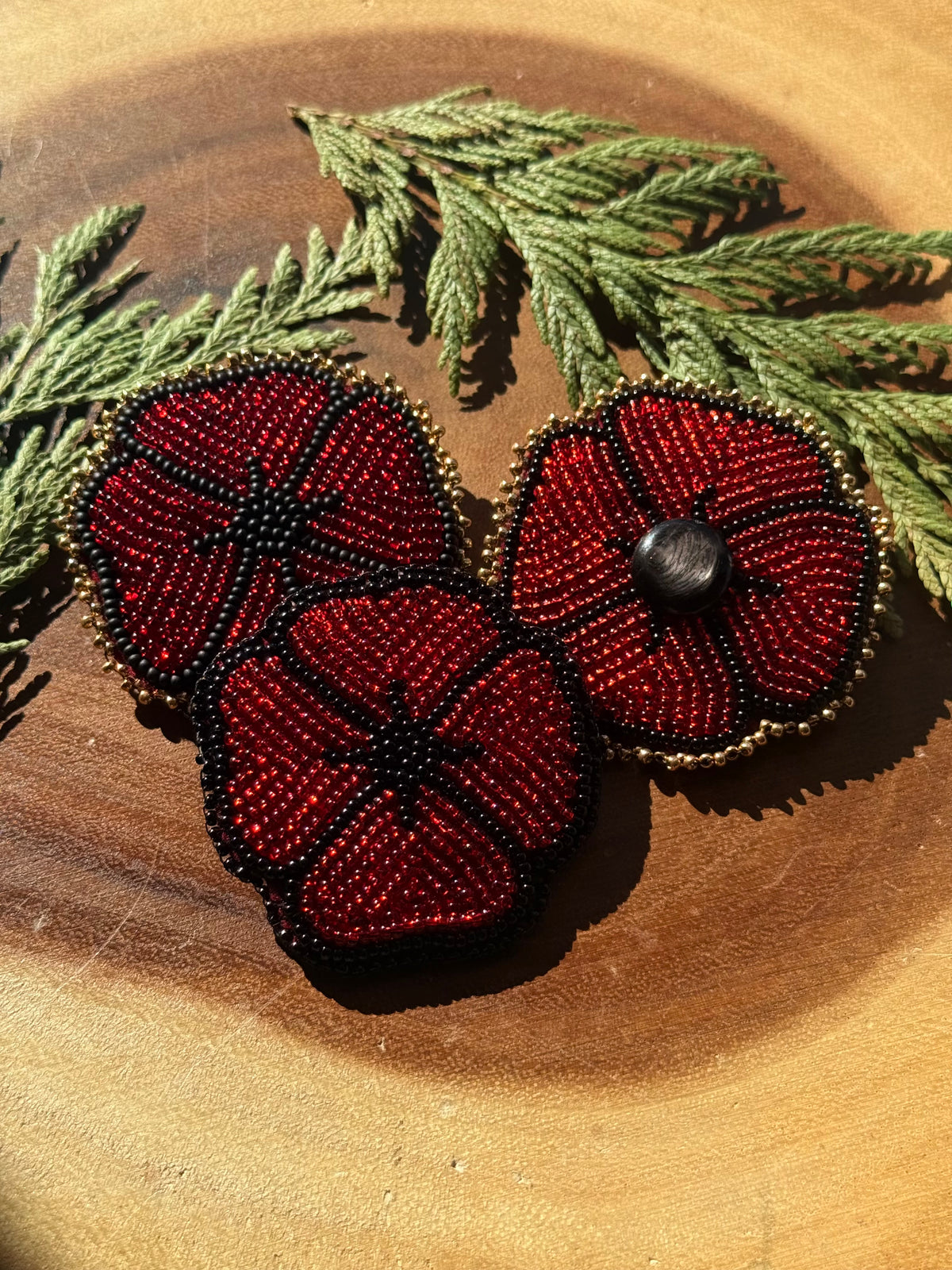 Beaded Poppies by Sinew & Sole