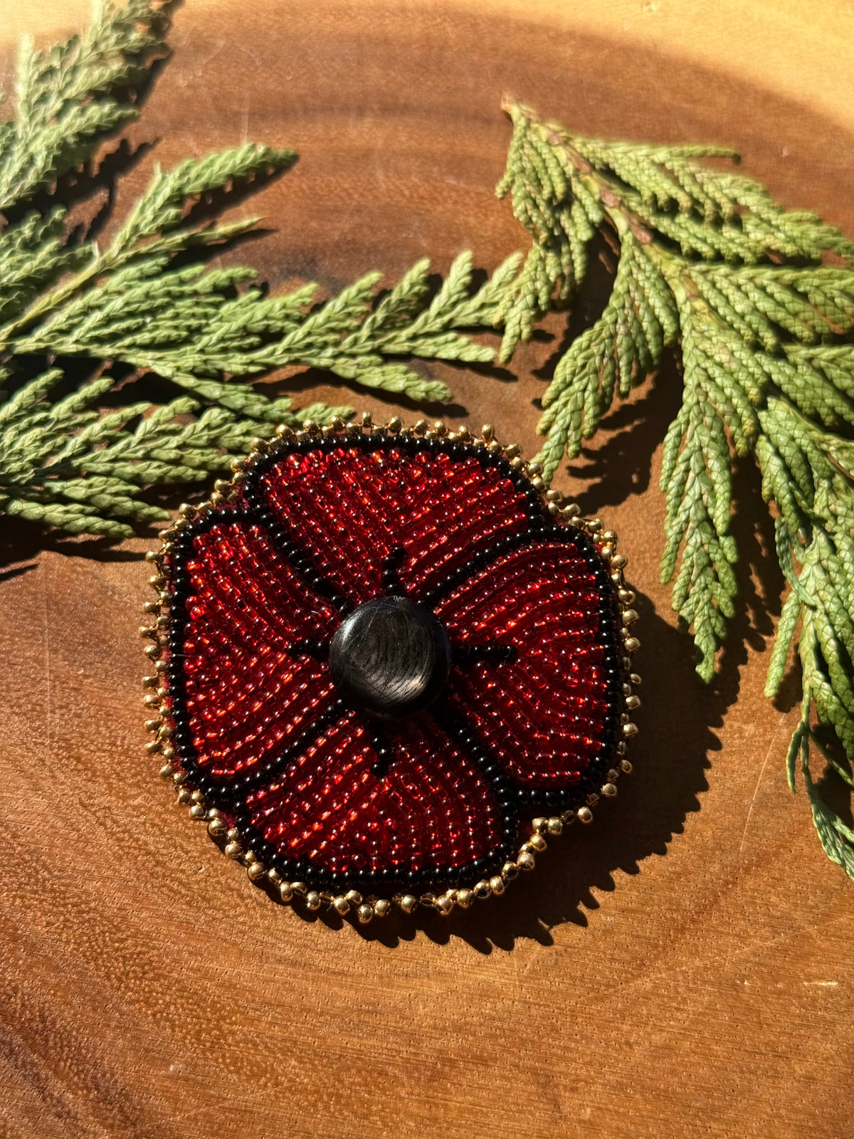 Beaded Poppies by Sinew & Sole