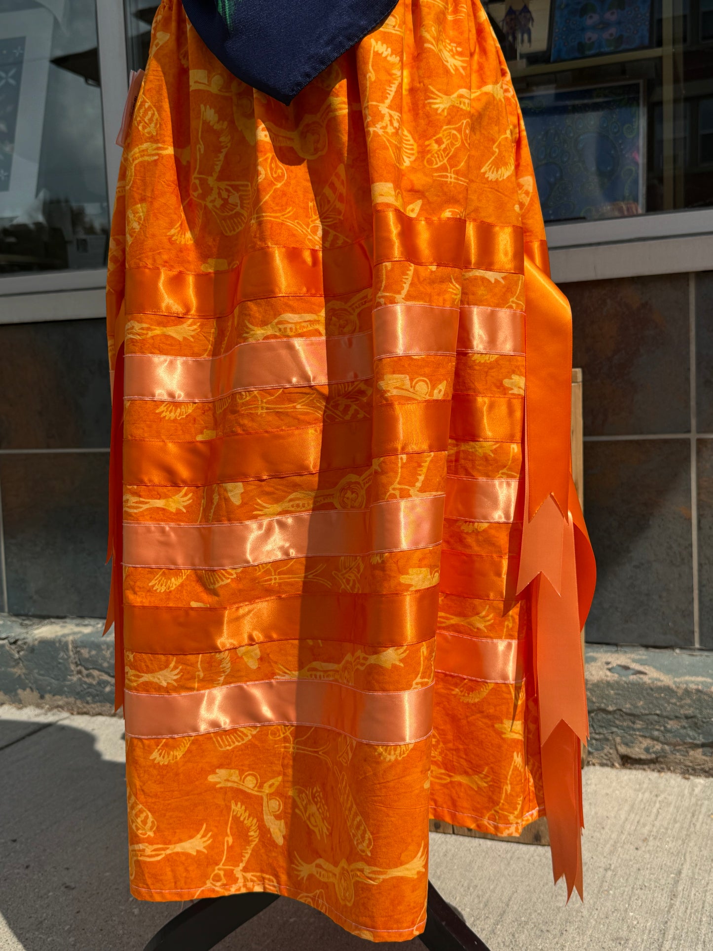 Orange Owl Ribbon Skirt by No Roots No Wings