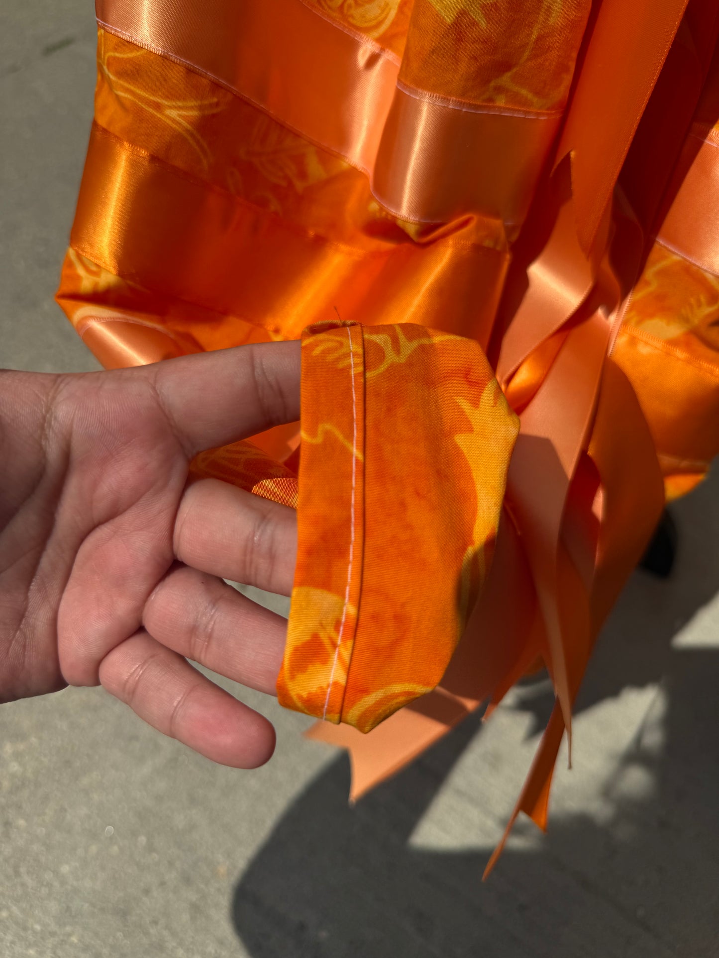 Orange Owl Ribbon Skirt by No Roots No Wings