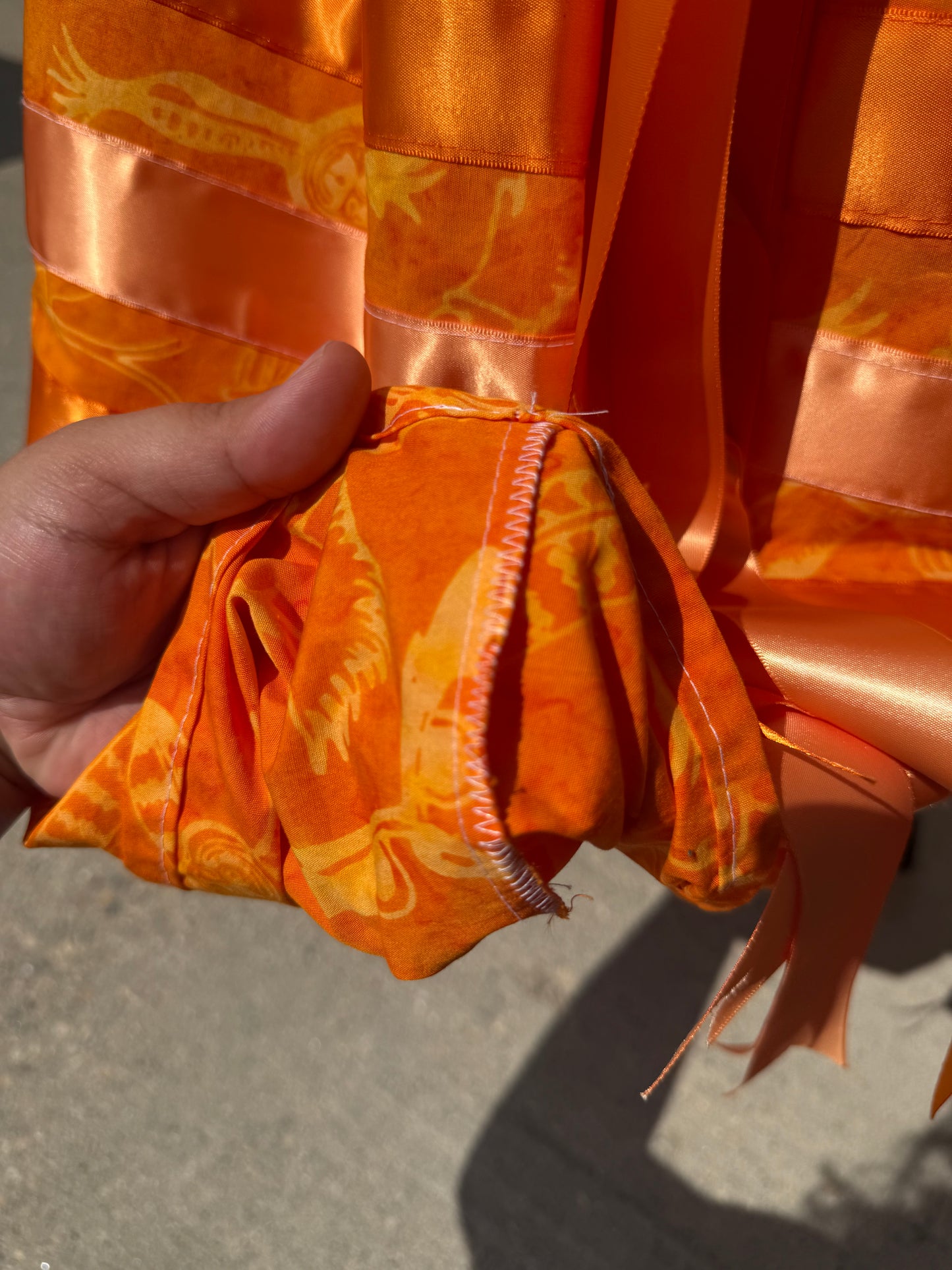 Orange Owl Ribbon Skirt by No Roots No Wings