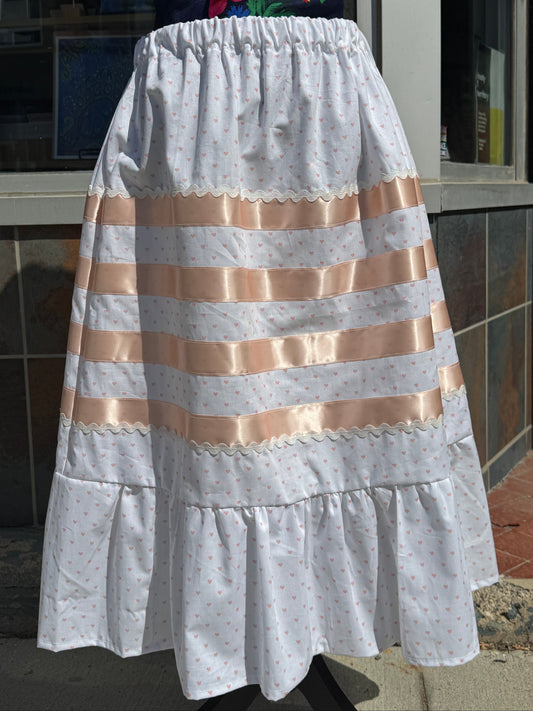Pink Mini Hearts Ribbon Skirt by No Roots No Wings