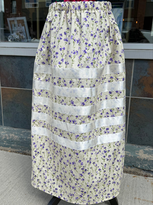 Purple Flowers Ribbon Skirt by No Roots No Wings