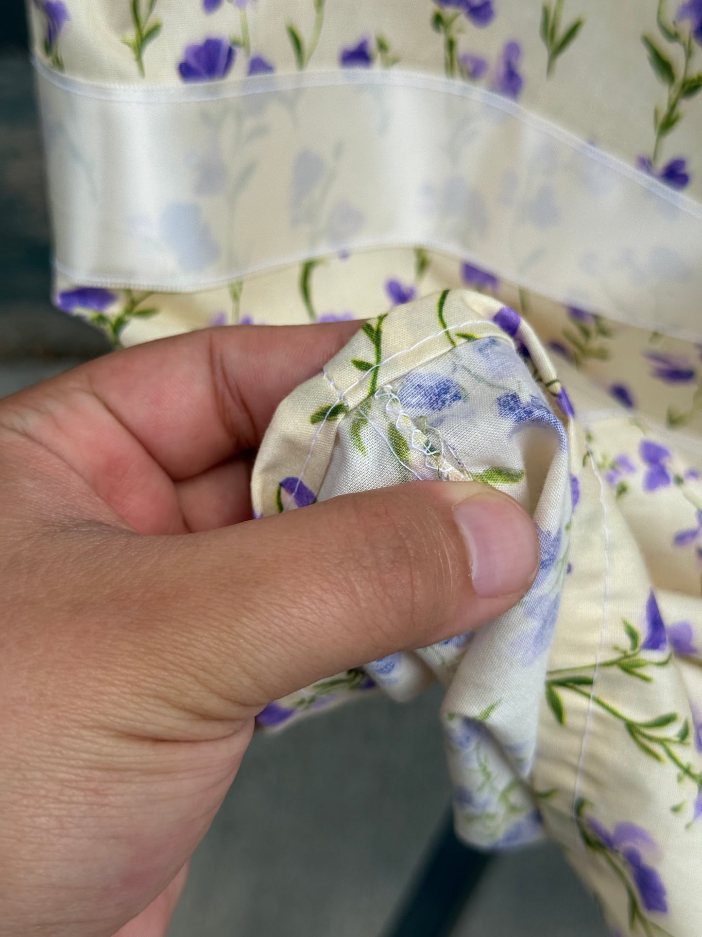 Purple Flowers Ribbon Skirt by No Roots No Wings