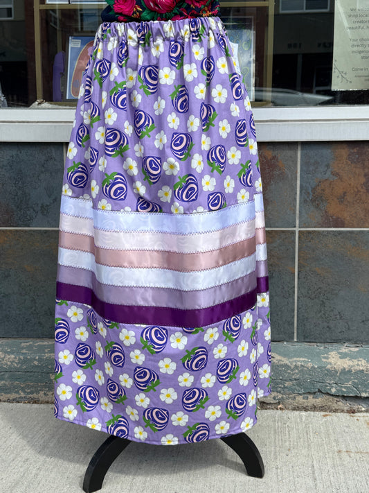 Purple Strawberries Ribbon Skirt by No Roots No Wings