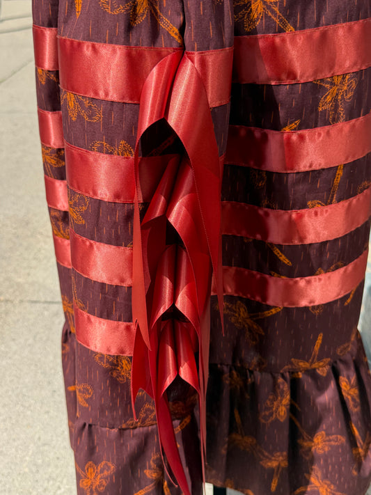 Birchbark Biting Dragonfly Ribbon Skirt by No Roots No Wings