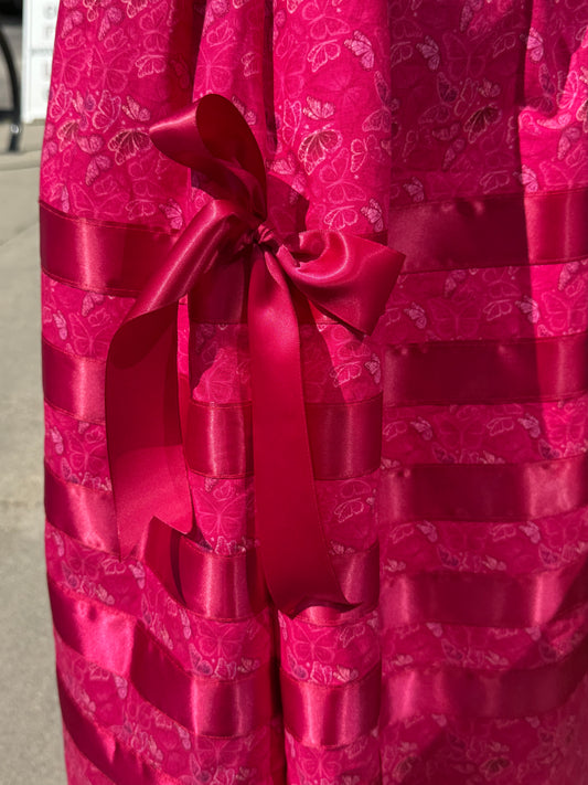 Pink Butterflies Ribbon Skirt by No Roots No Wings