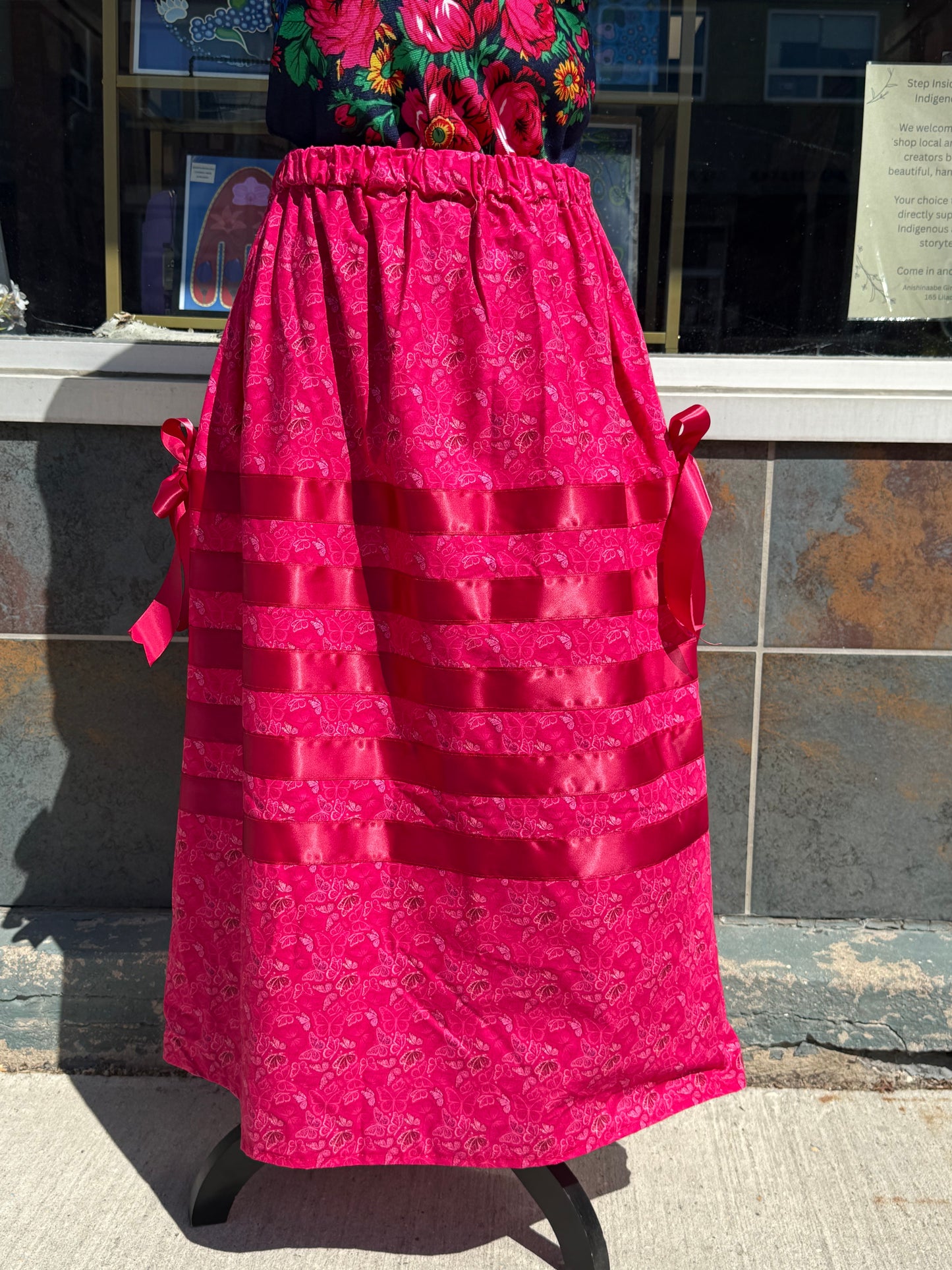 Pink Butterflies Ribbon Skirt by No Roots No Wings