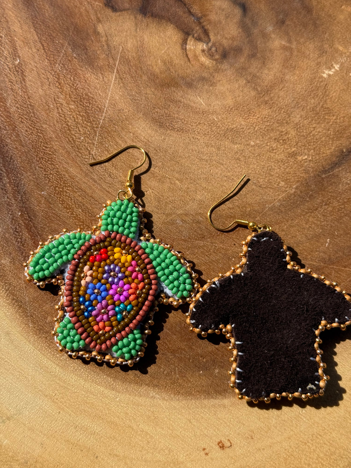 Floral Turtle Beaded Earrings by Chel & Bead Creations