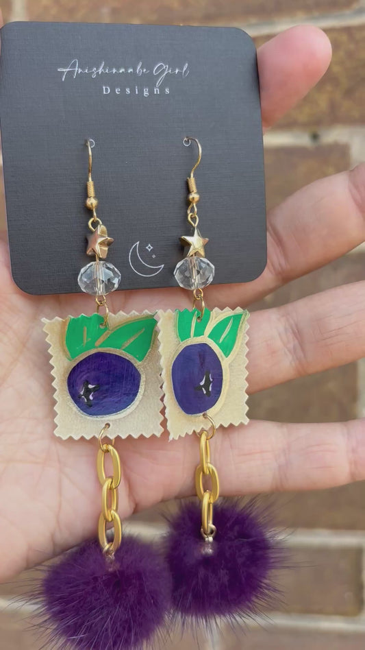 Blueberry - Parfleche Earrings
