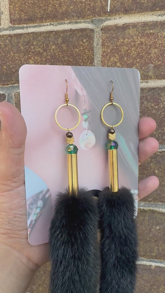 Mink Tail Earrings