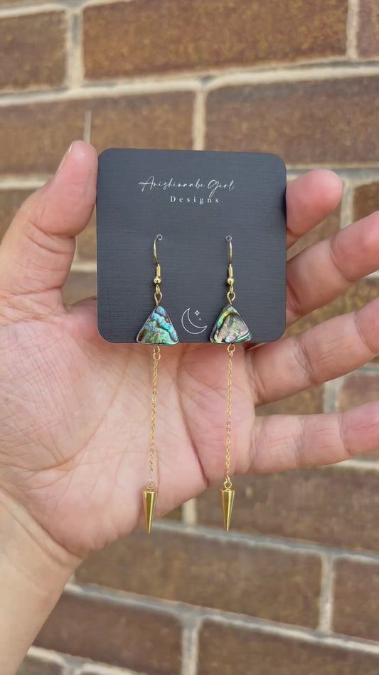 Abalone Shell Spike Drop Earrings