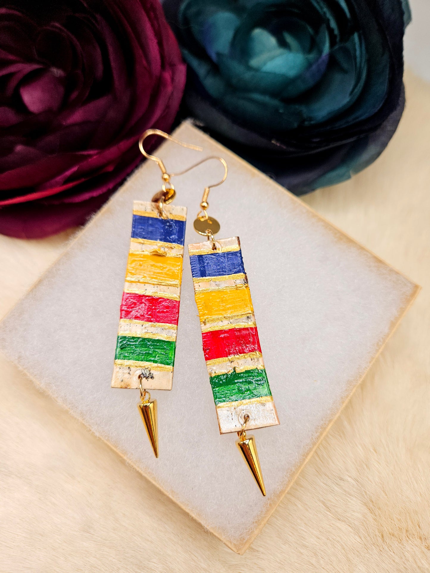 Handpainted HBC inspired Birchbark Earrings