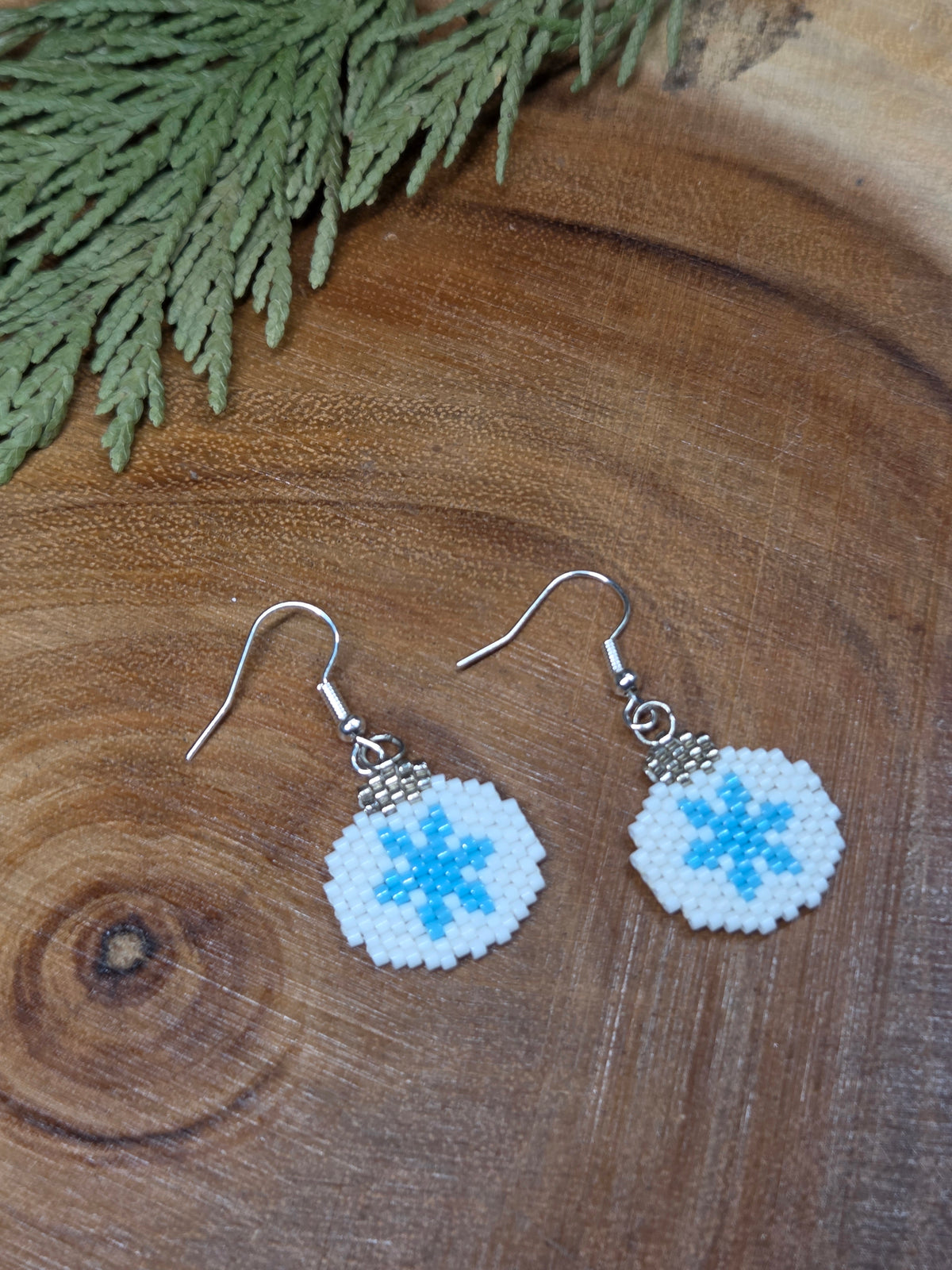 Christmas Ornament Beaded Earrings by Blending Beadz