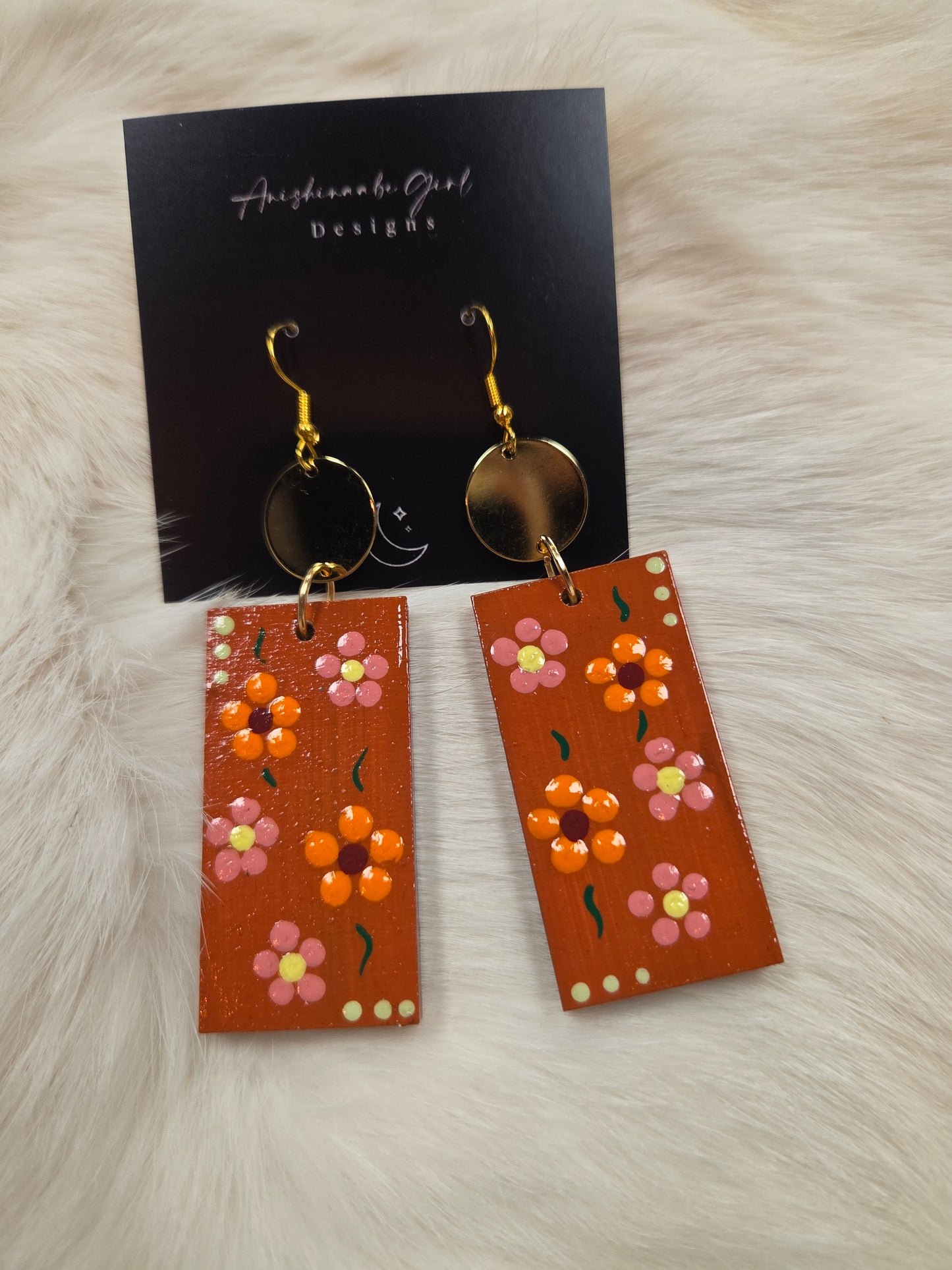 Floral Painted Earrings