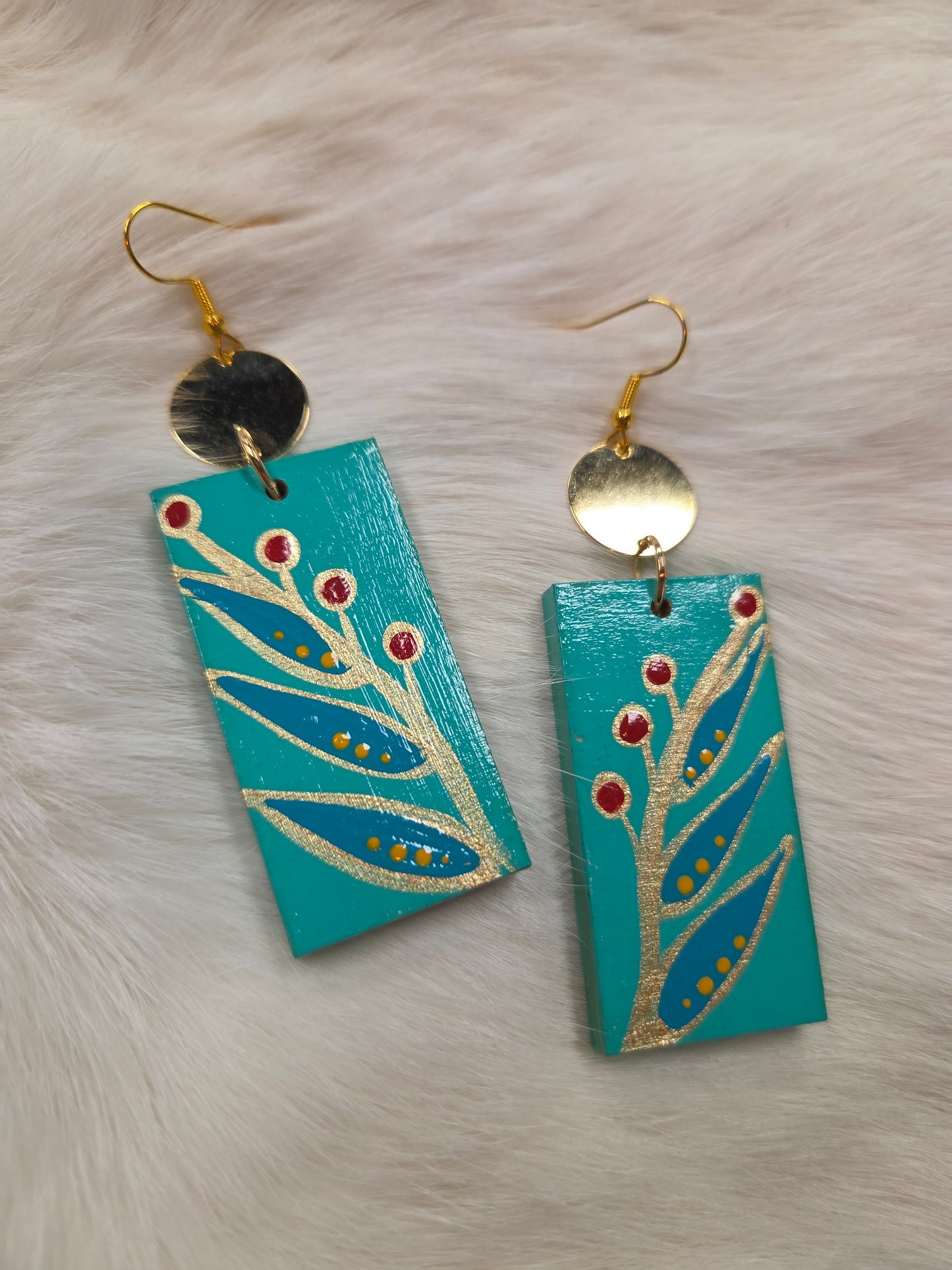 Floral Painted Earrings