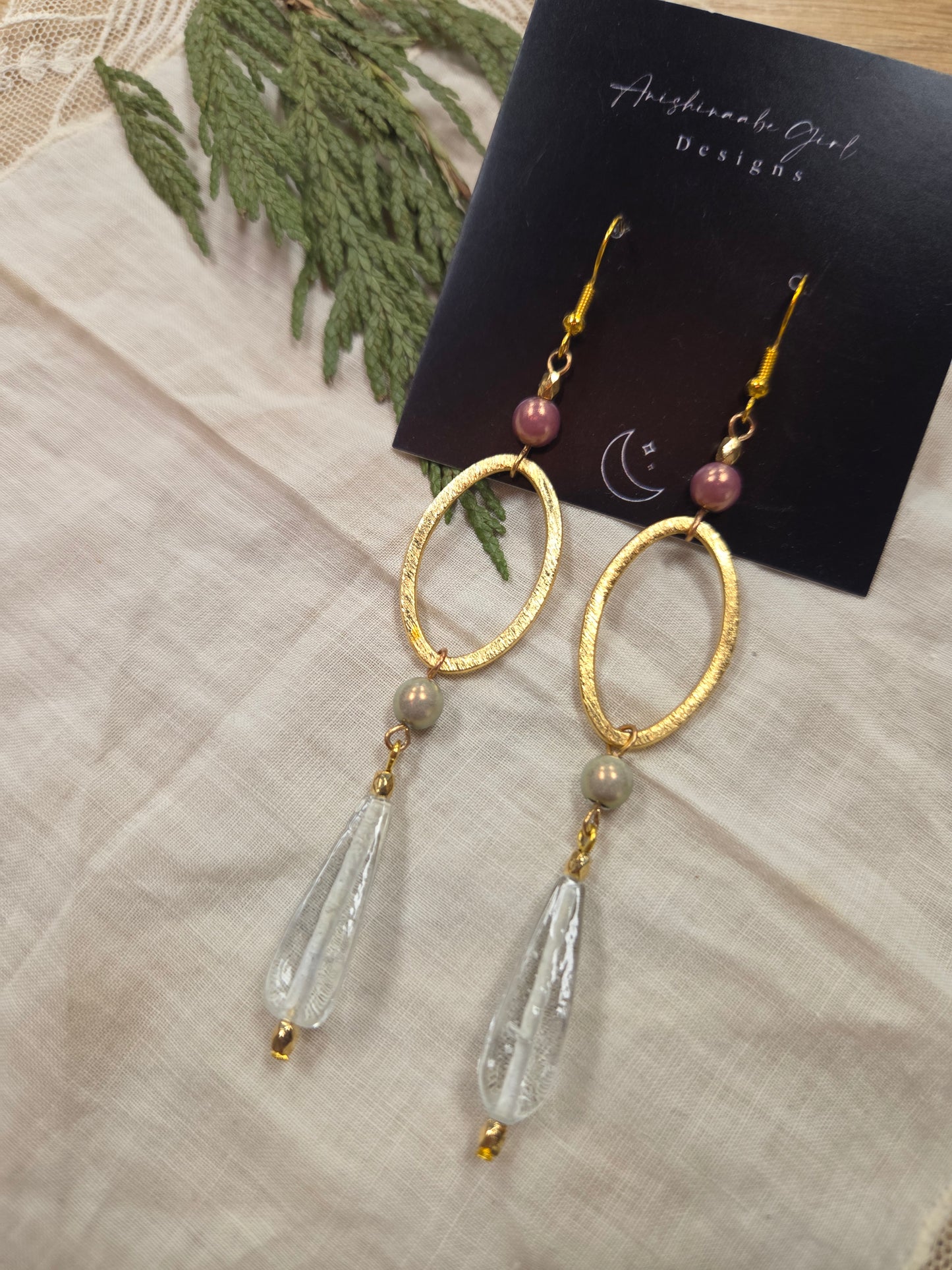 Vintage Glass Drop Earrings
