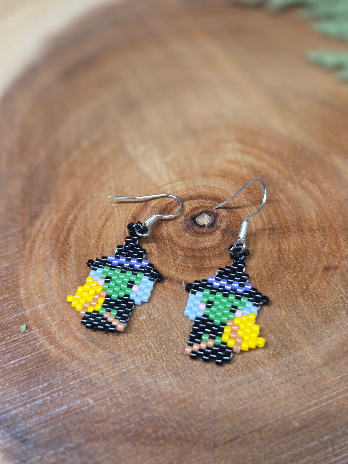 Wicked Witch Beaded Earrings by Blending Beadz