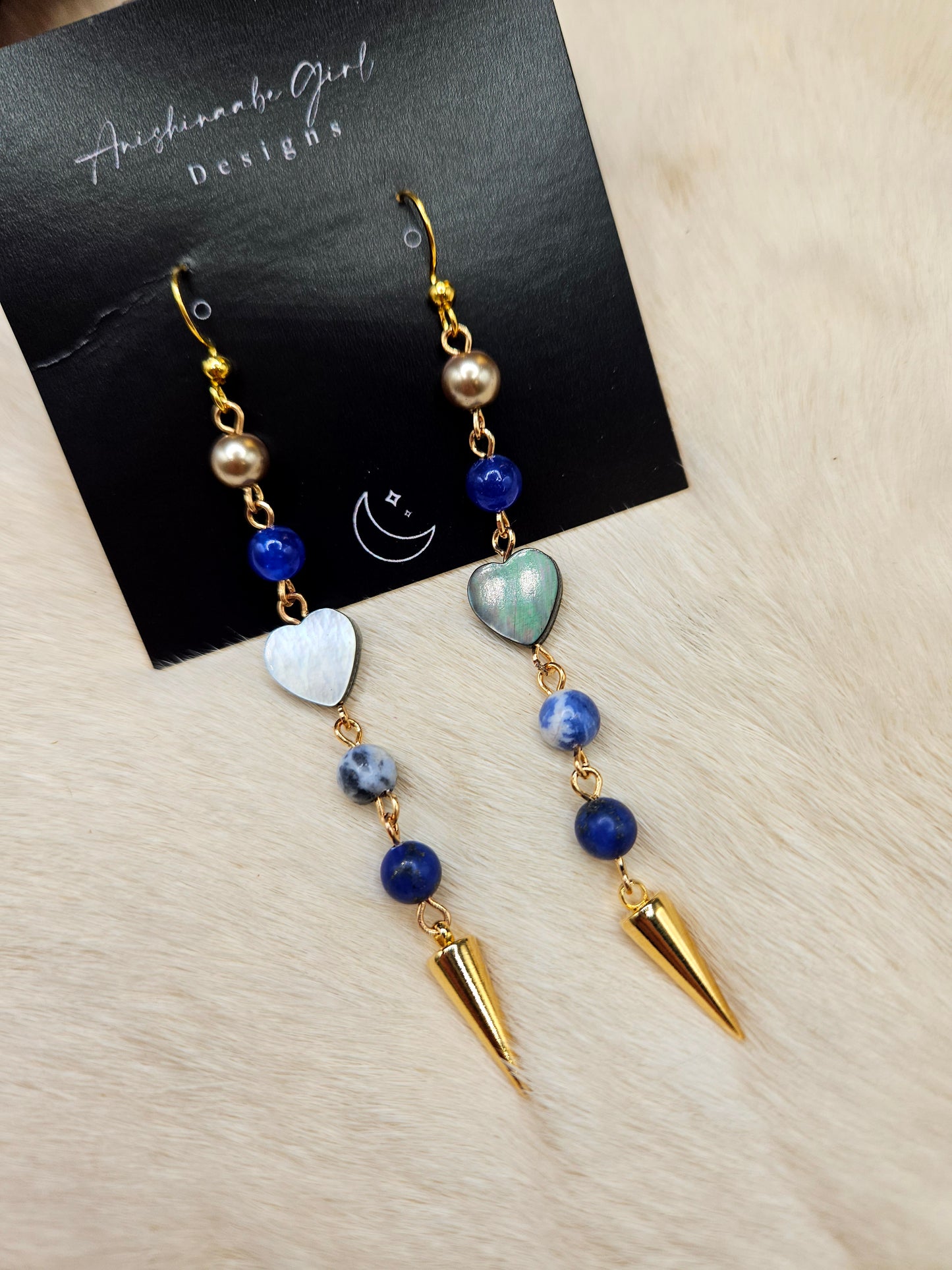 Gemstone Spike Drop Earrings