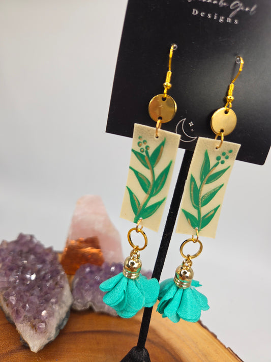 Painted Sage Parfleche Earrings