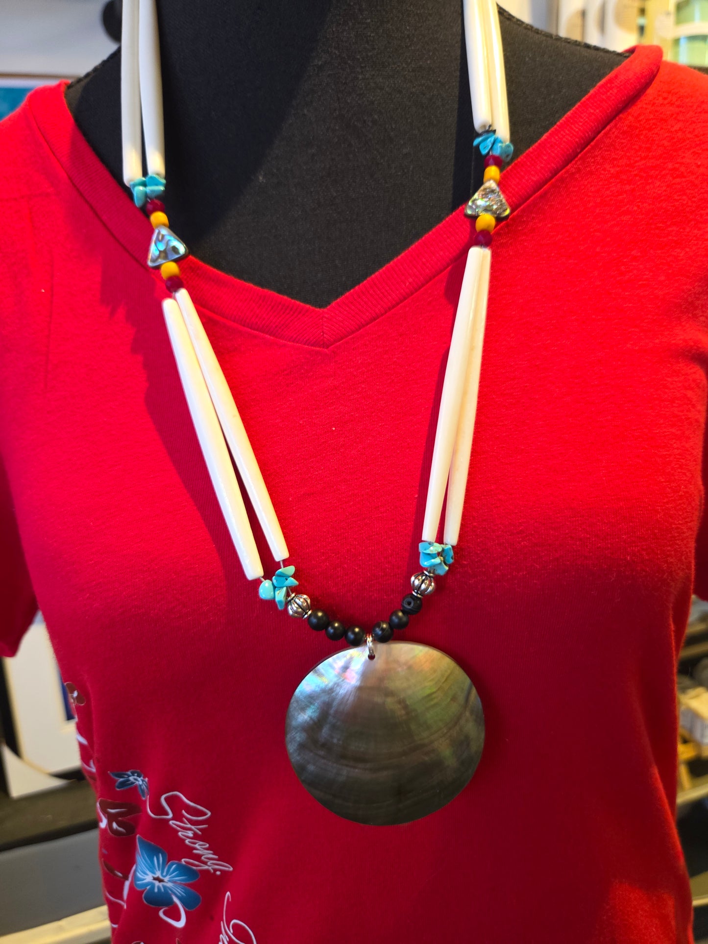 Bone and Shell Bead Necklace