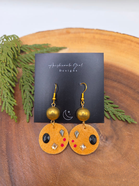 Smoked Moosehide Rhinestone Earrings