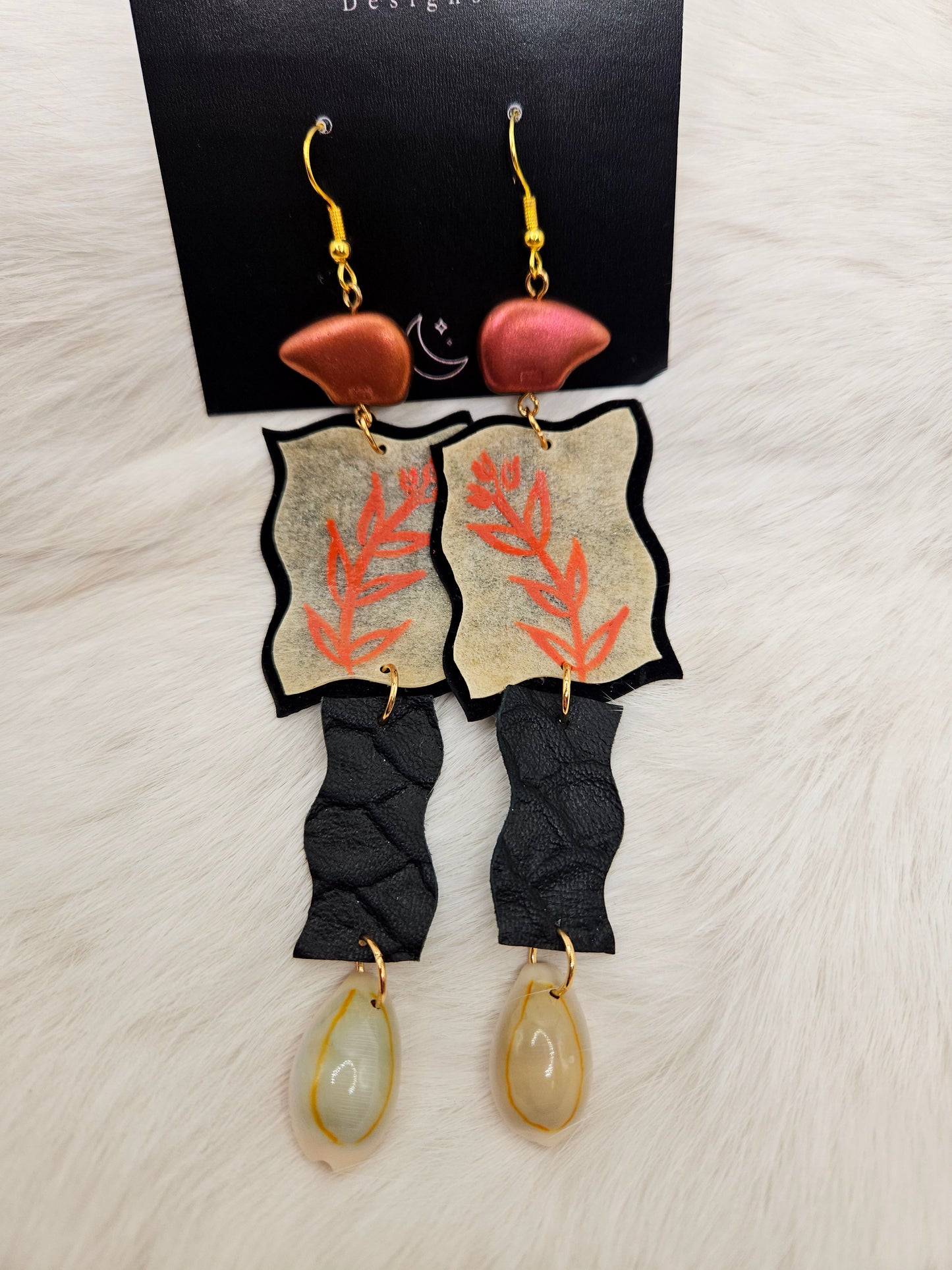 Parfleche Copper Sage Painted Earrings