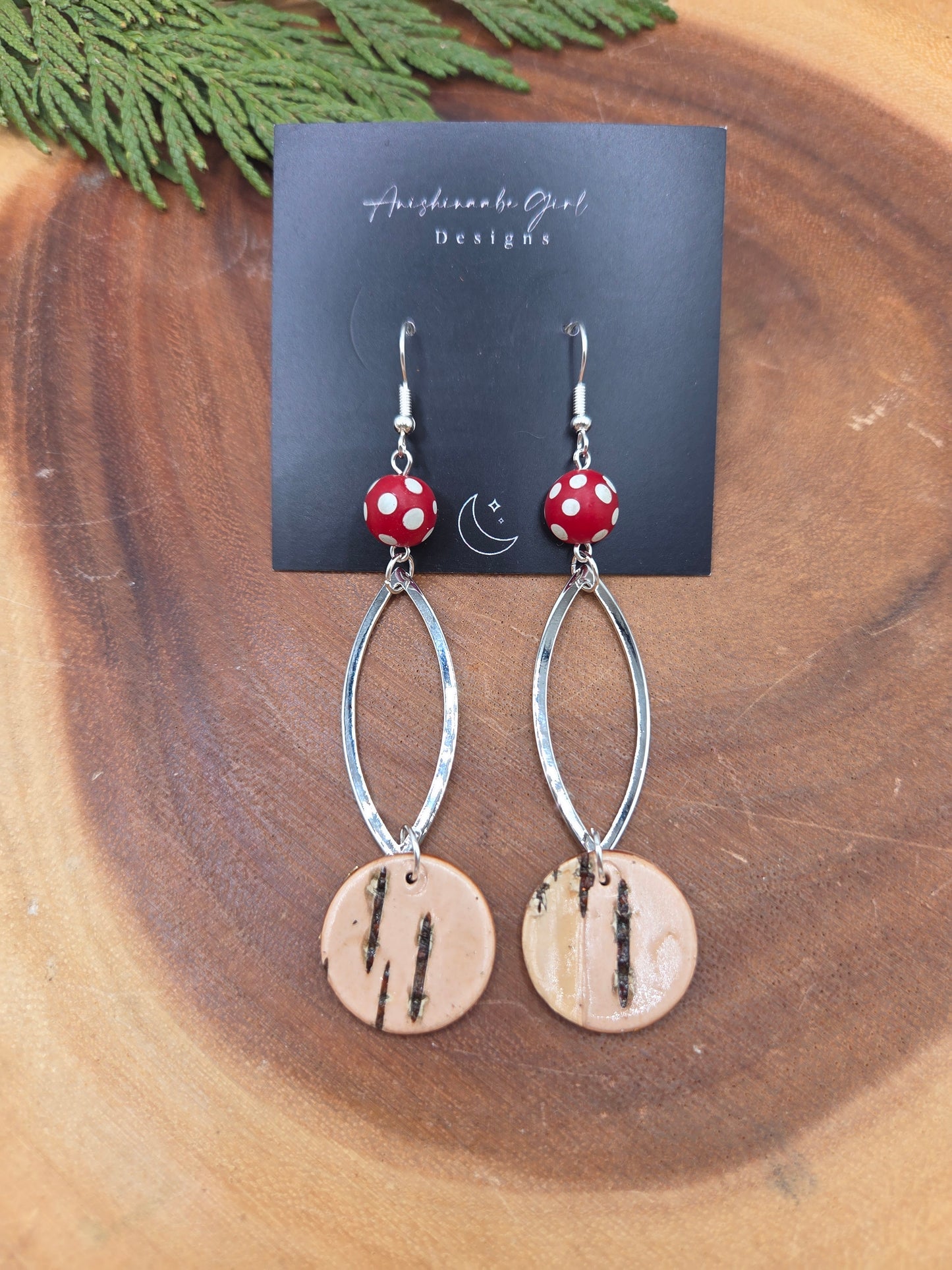 Birchbark with skunk beads