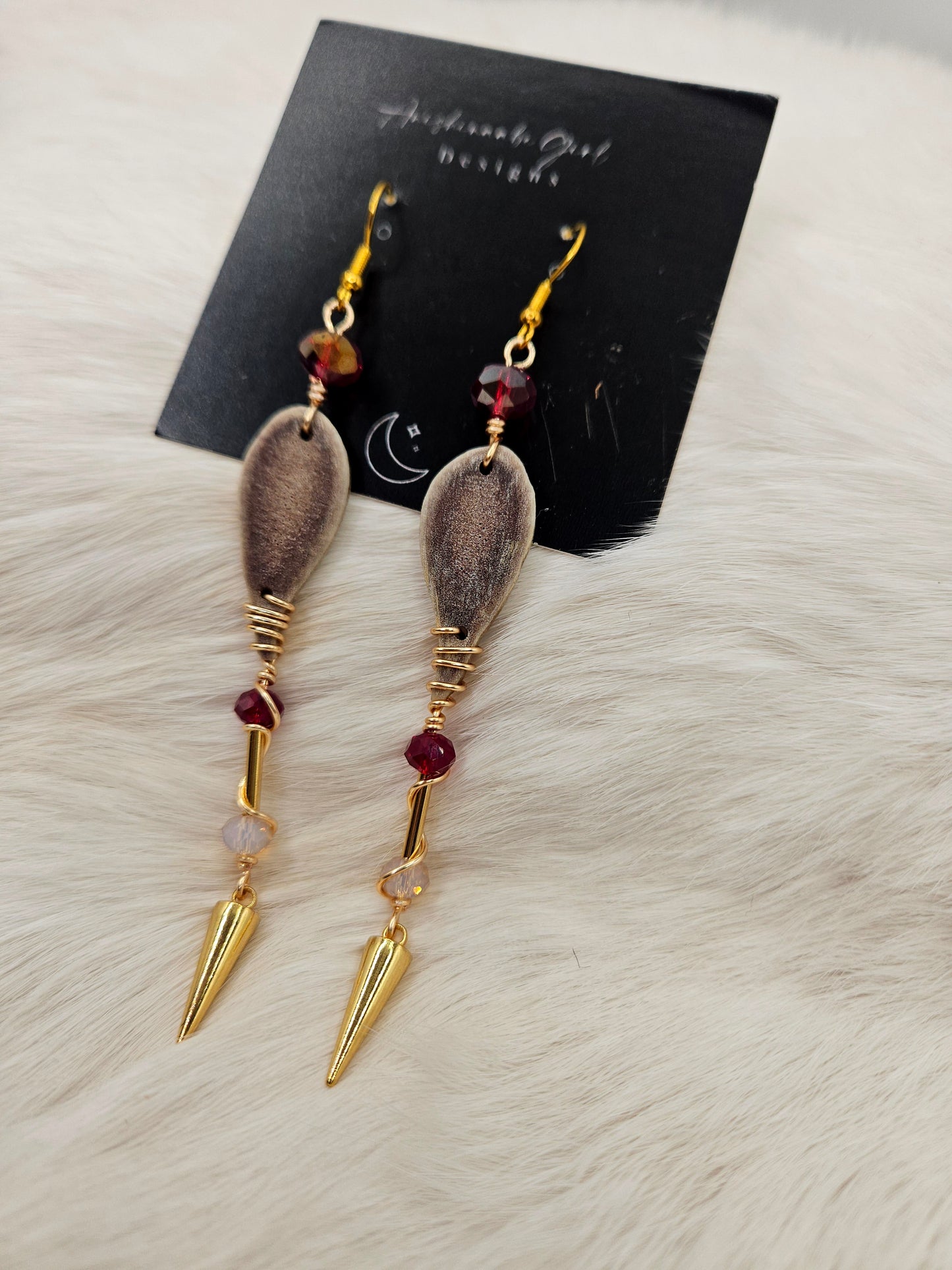 Caribou Antler Drop Earrings