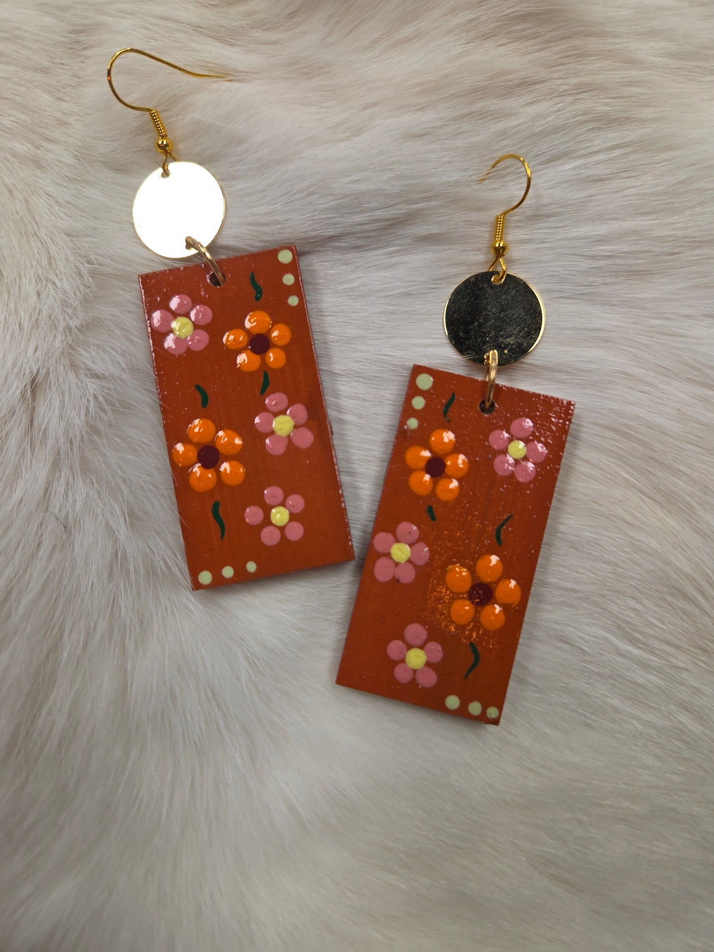 Floral Painted Earrings