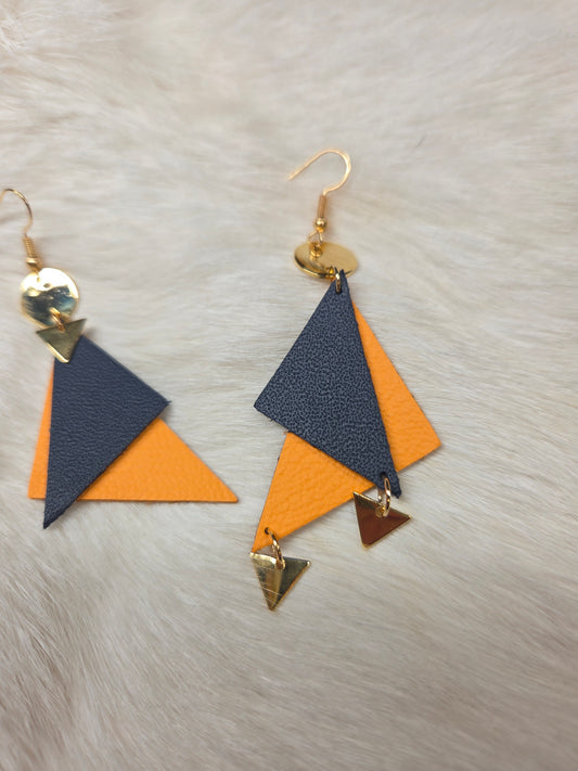 Leather geometric earrings